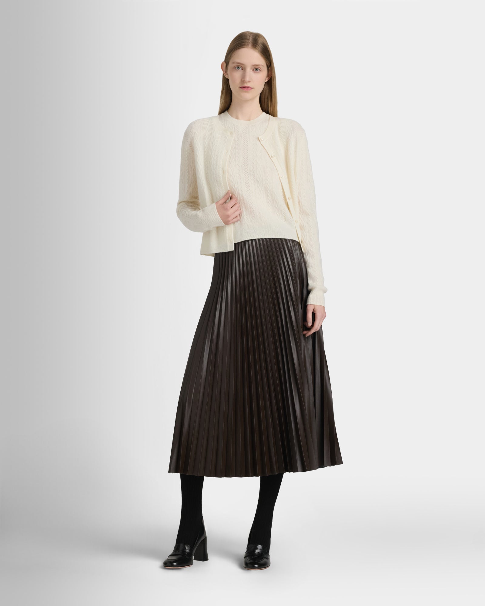 Club Monaco Corp, CA - Cashmere Mini Cable Cardigan - Ivory