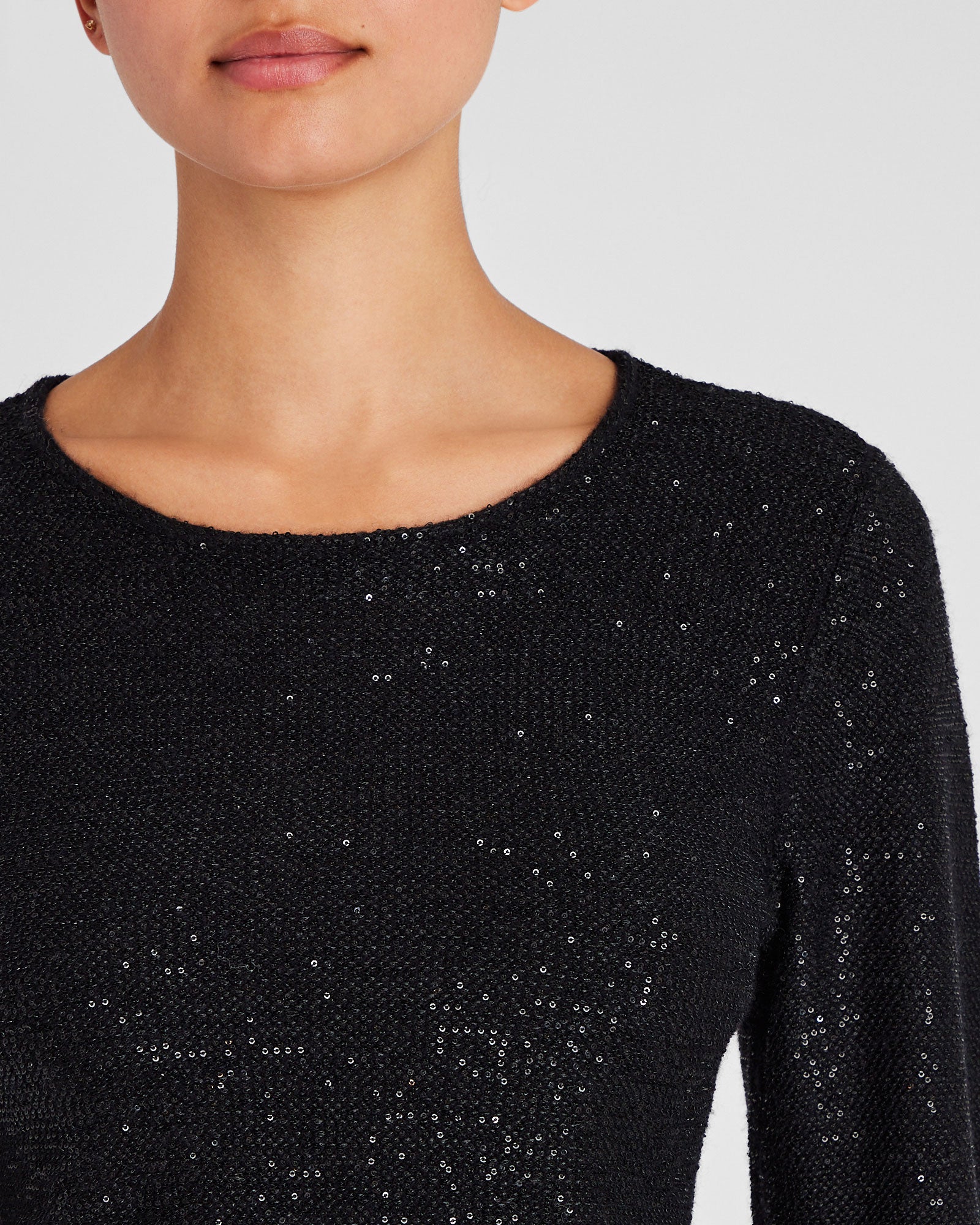 CLUB MONACO - Sequined Shrunken Sweater - Black
