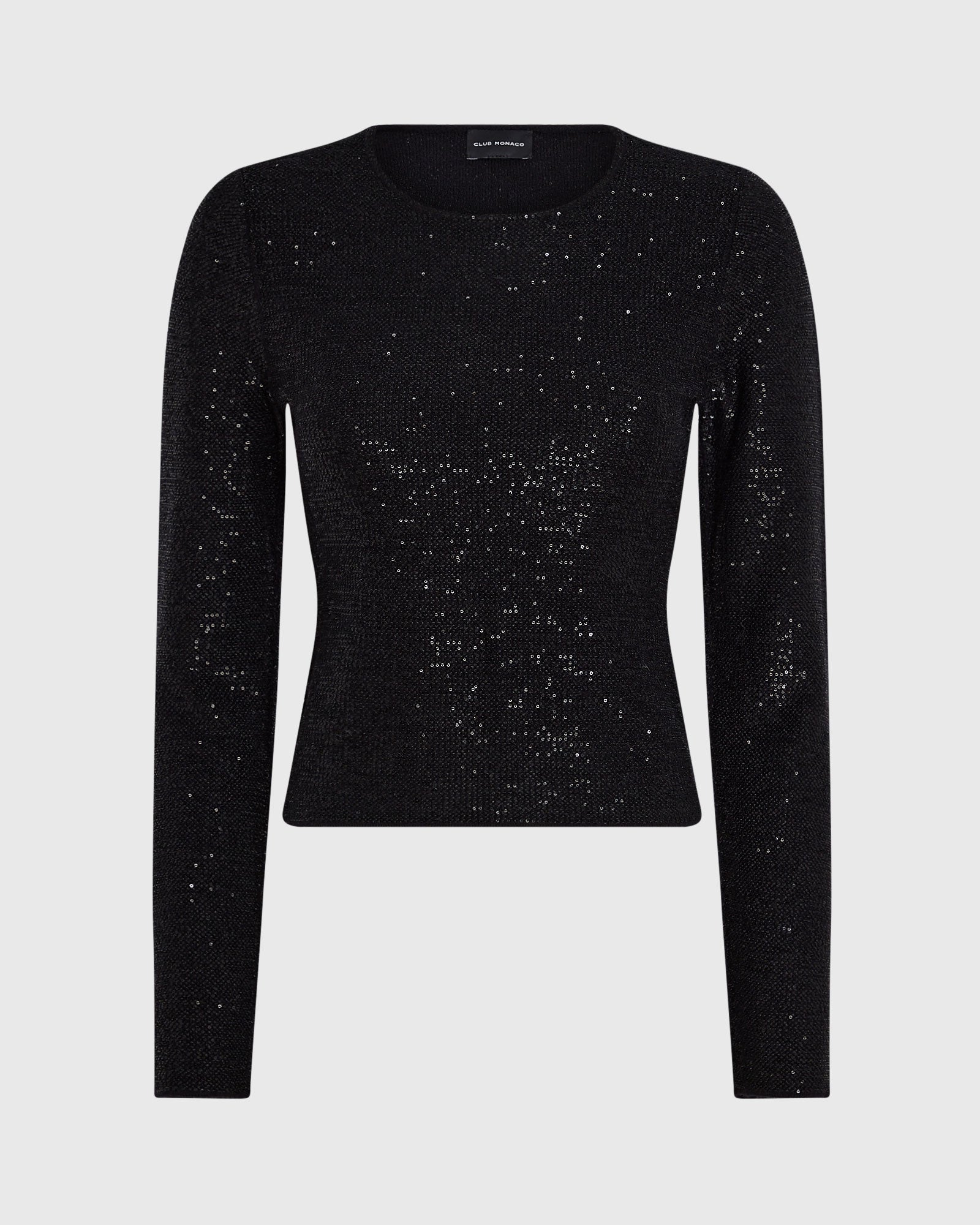 CLUB MONACO - Sequined Shrunken Sweater - Black