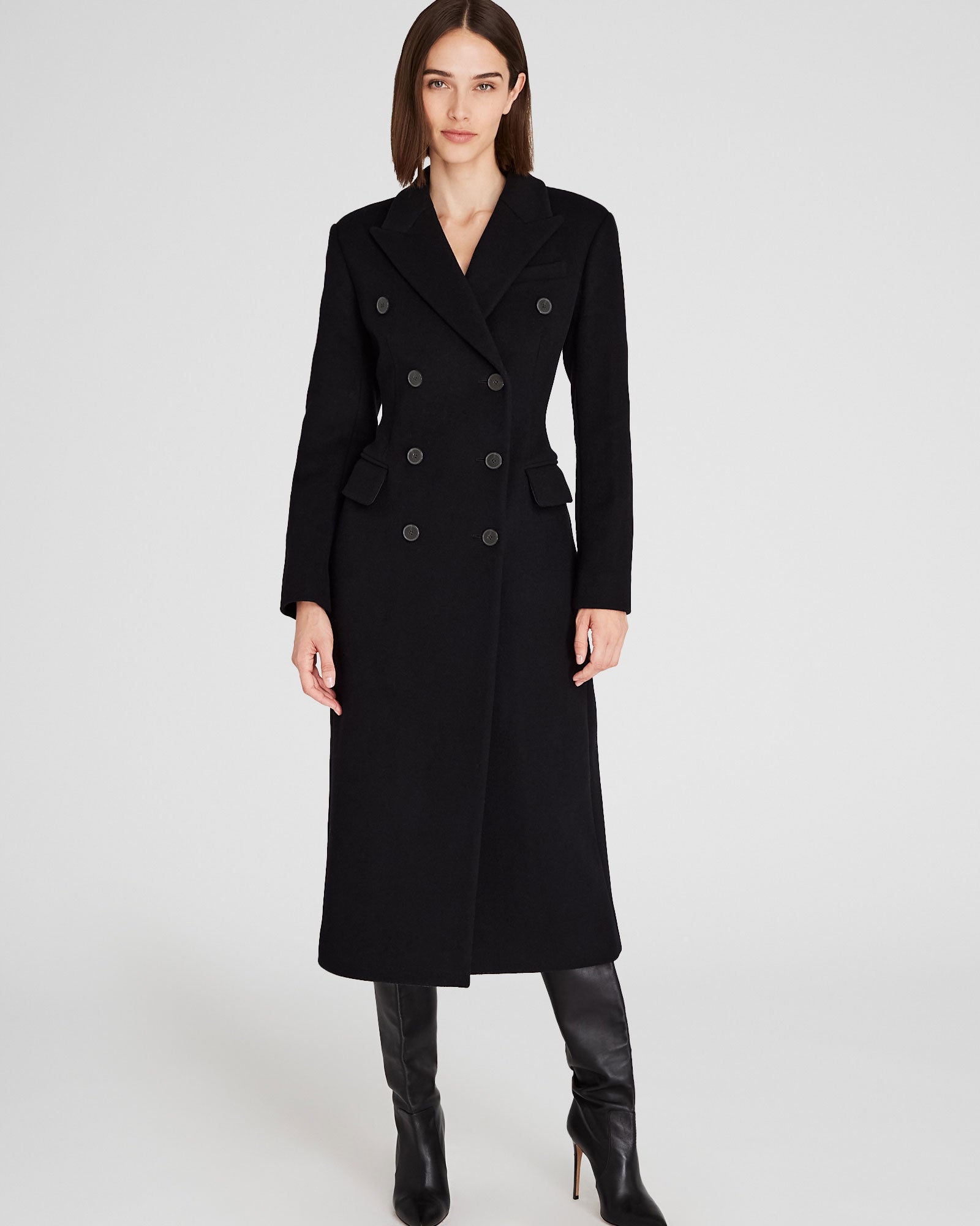 CLUB MONACO - Wool Cinched Waist Coat - Black