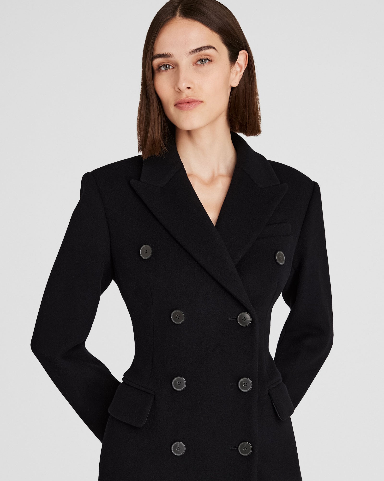 CLUB MONACO - Wool Cinched Waist Coat - Black