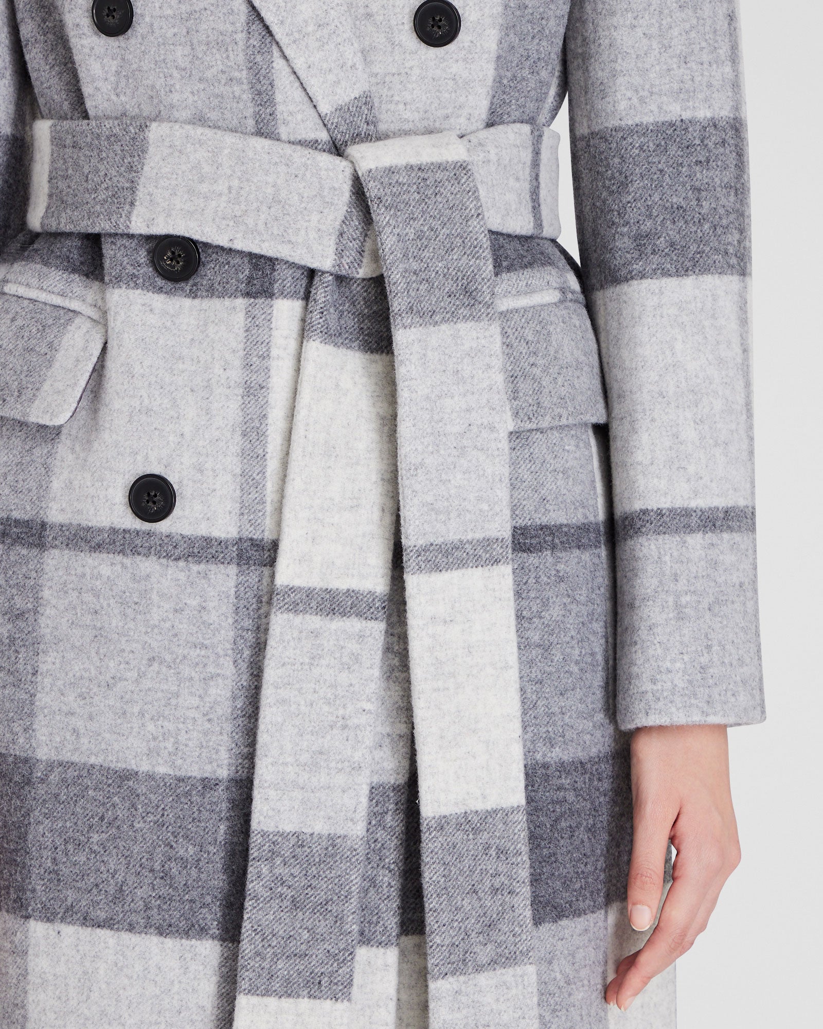 CLUB MONACO - Belted Double-Breasted Coat - Off White