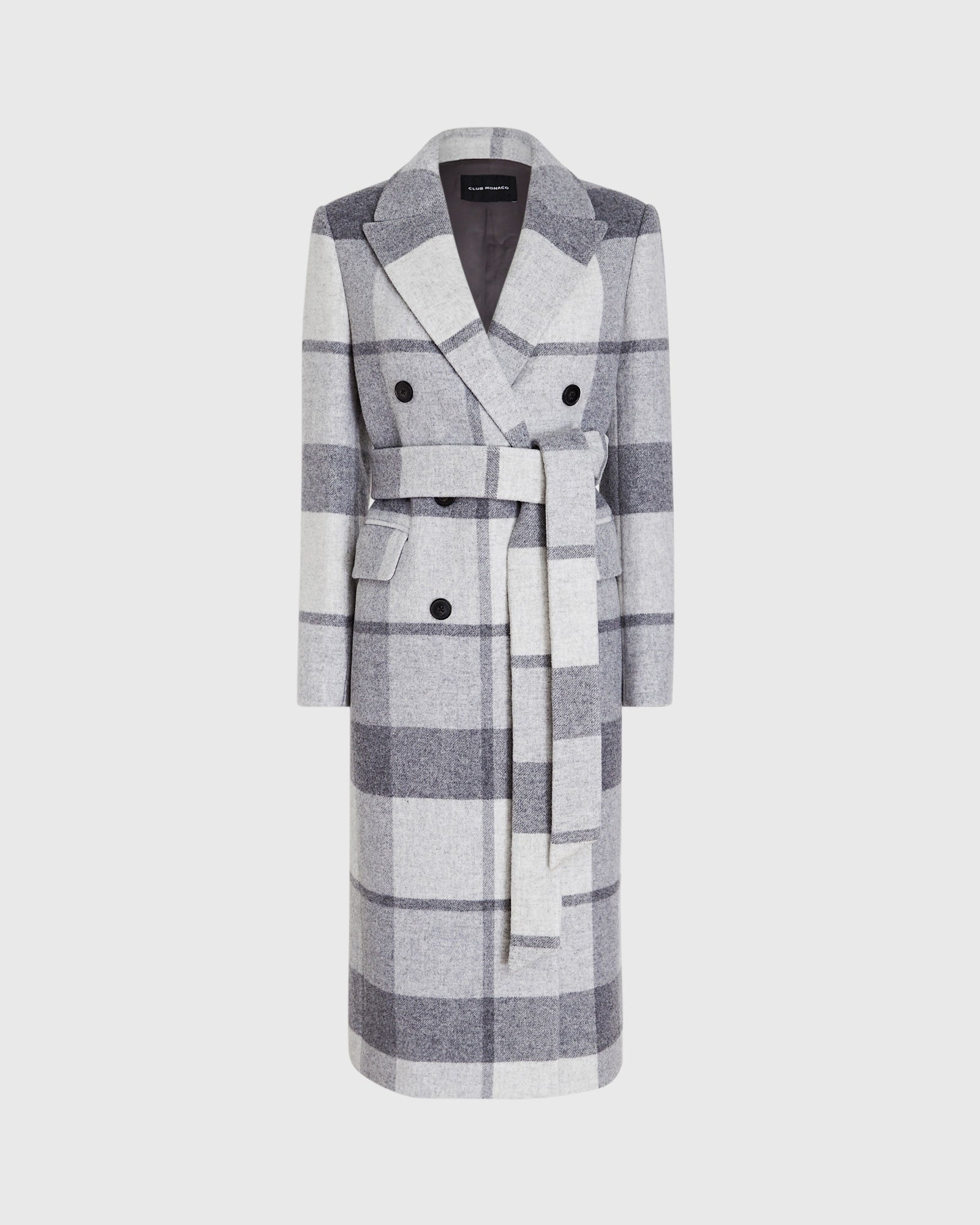 CLUB MONACO - Belted Double-Breasted Coat - Off White
