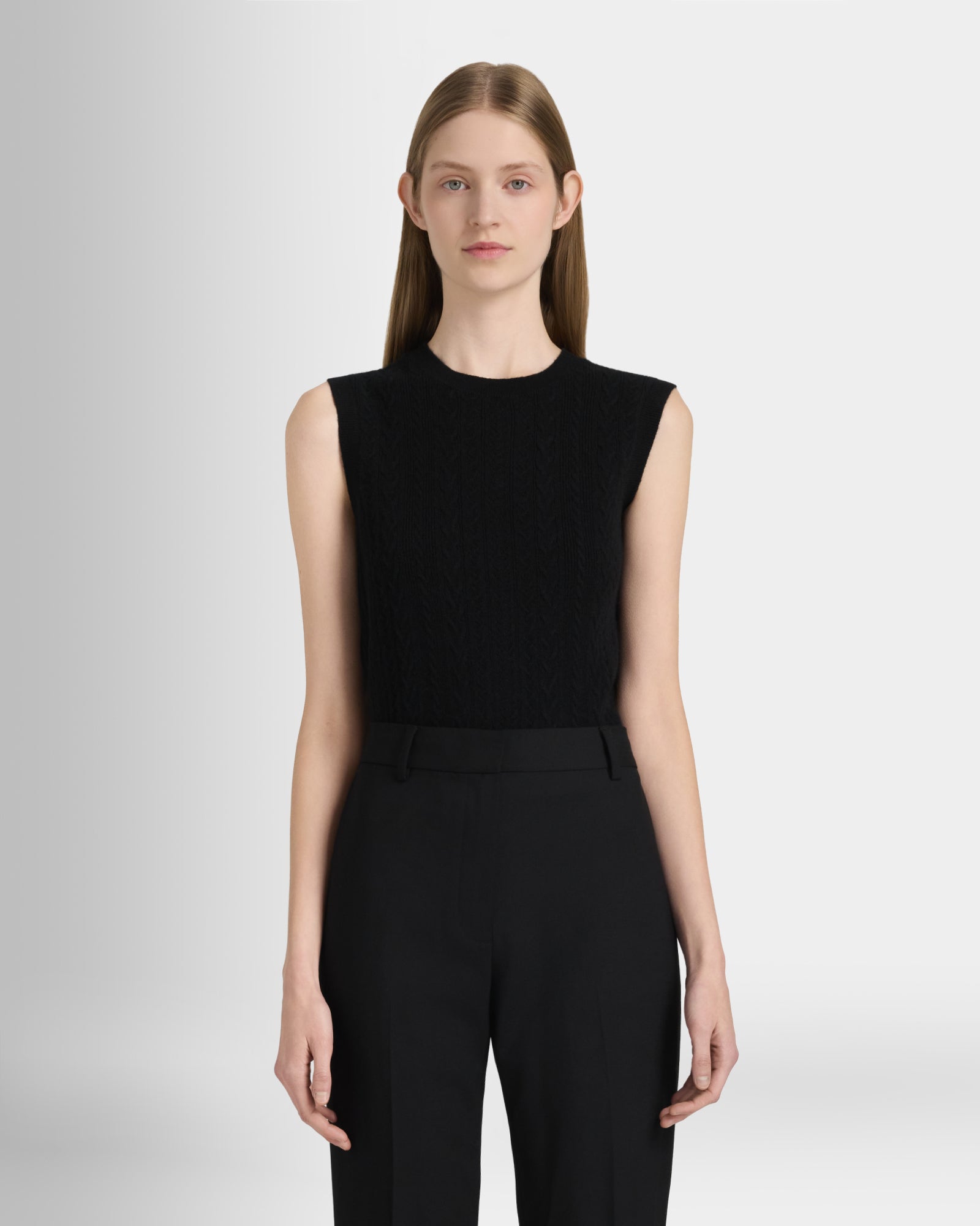 Club Monaco Corp, CA - High Rise Fluid Crepe Trouser - Black