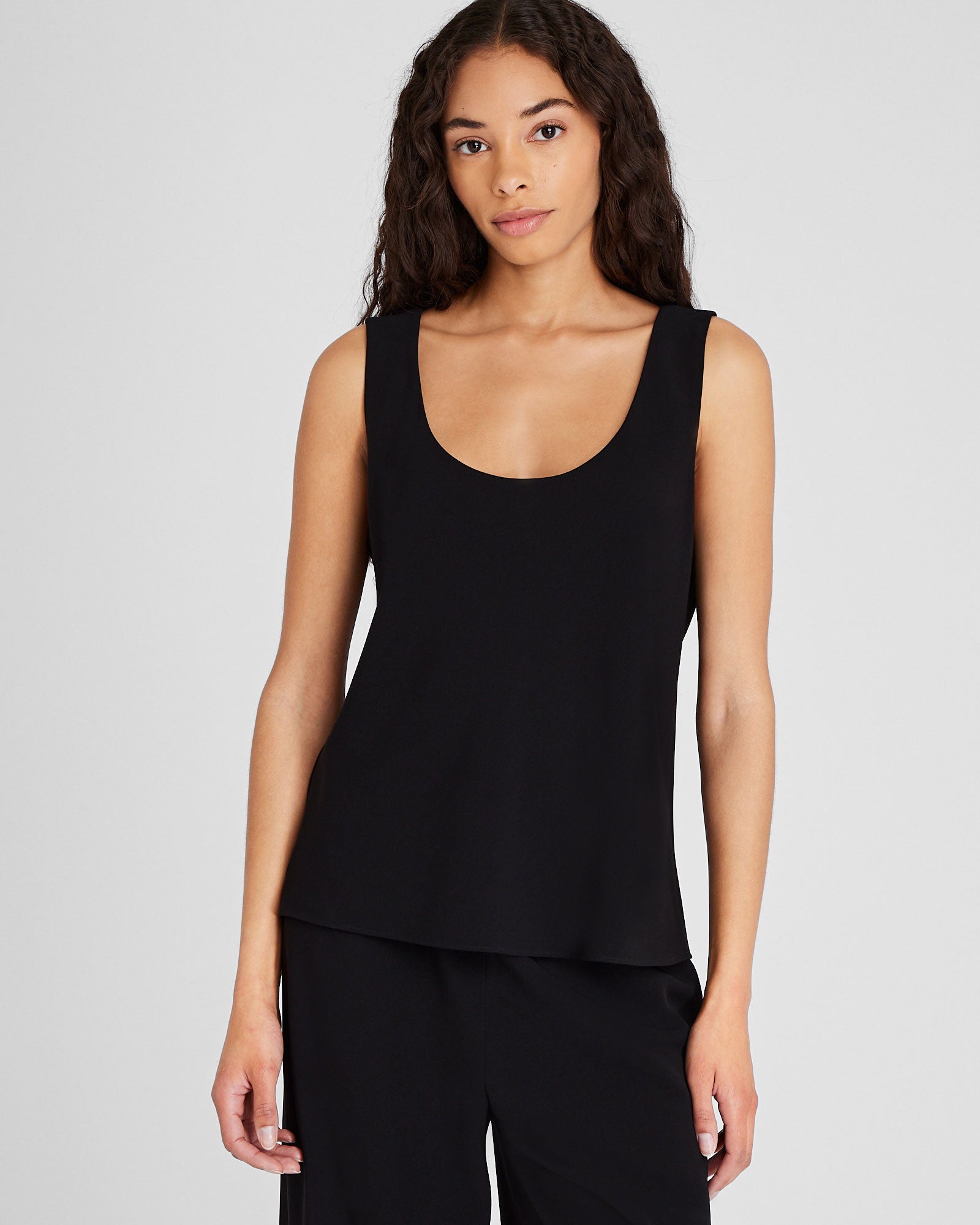 Women's Black Longline Tank Shell | Club Monaco Corp, CA US