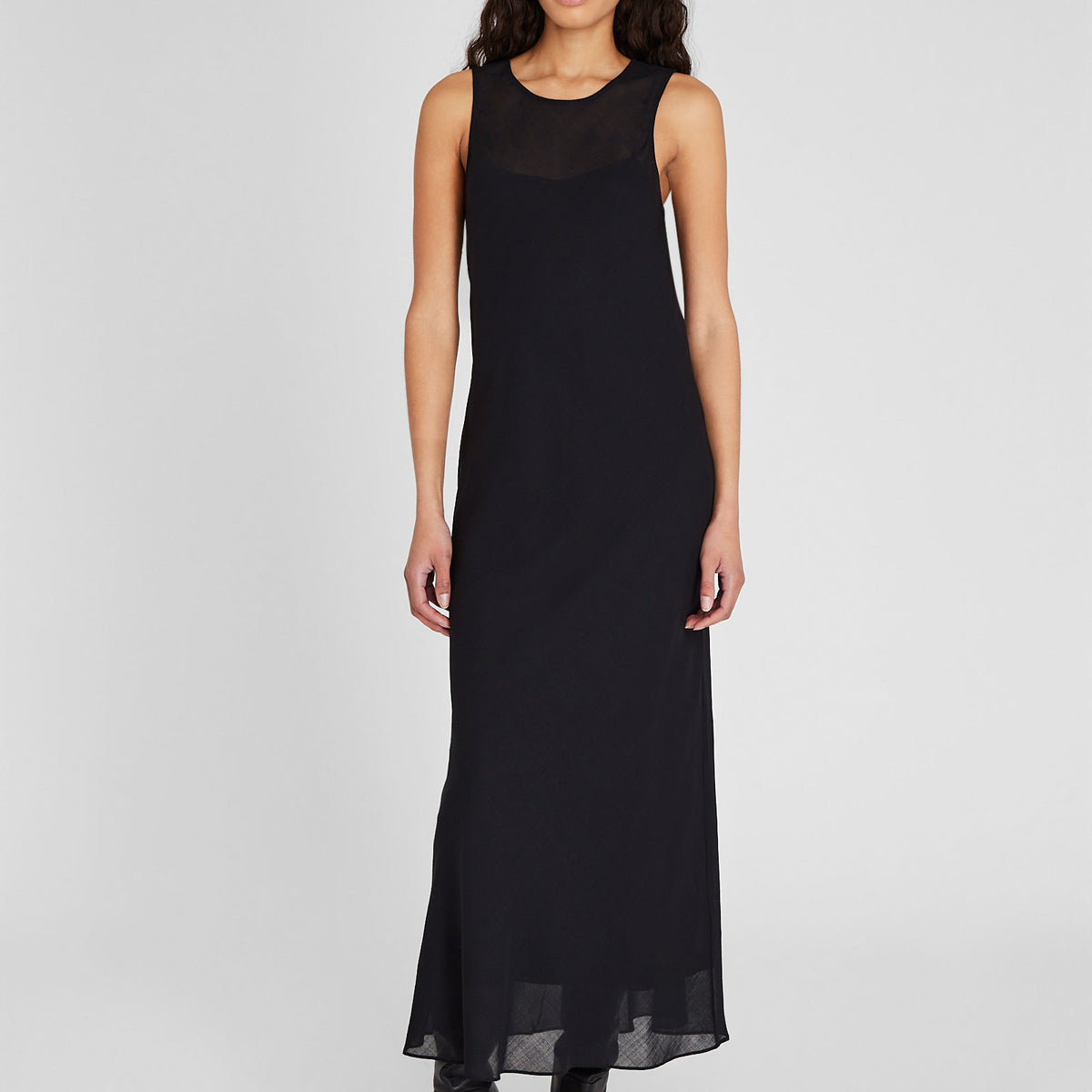 Women's Black Bias Wool Blend Gauze Maxi Dress | Club Monaco US Women's Black Bias Wool Blend Gauze Maxi Dress | Club Monaco US