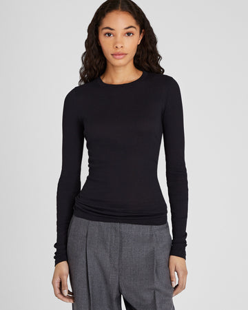 Ribbed Cotton Long-Sleeve Tee