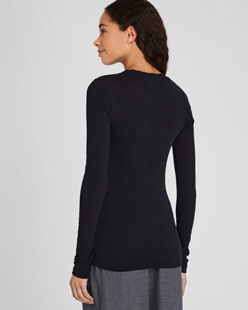 Ribbed Cotton Long-Sleeve Tee