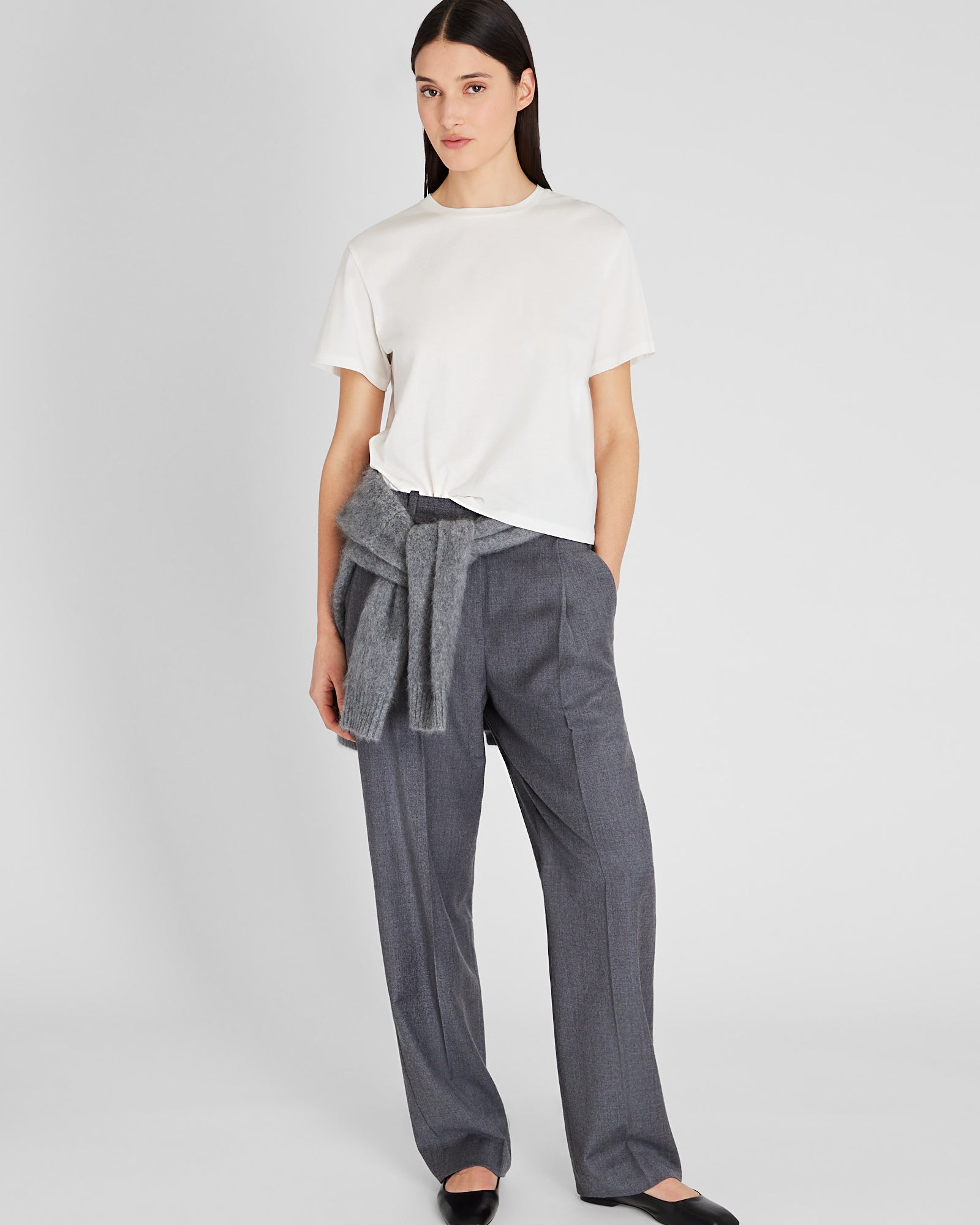 CLUB MONACO - T-shirt ample à manches courtes - Blanc