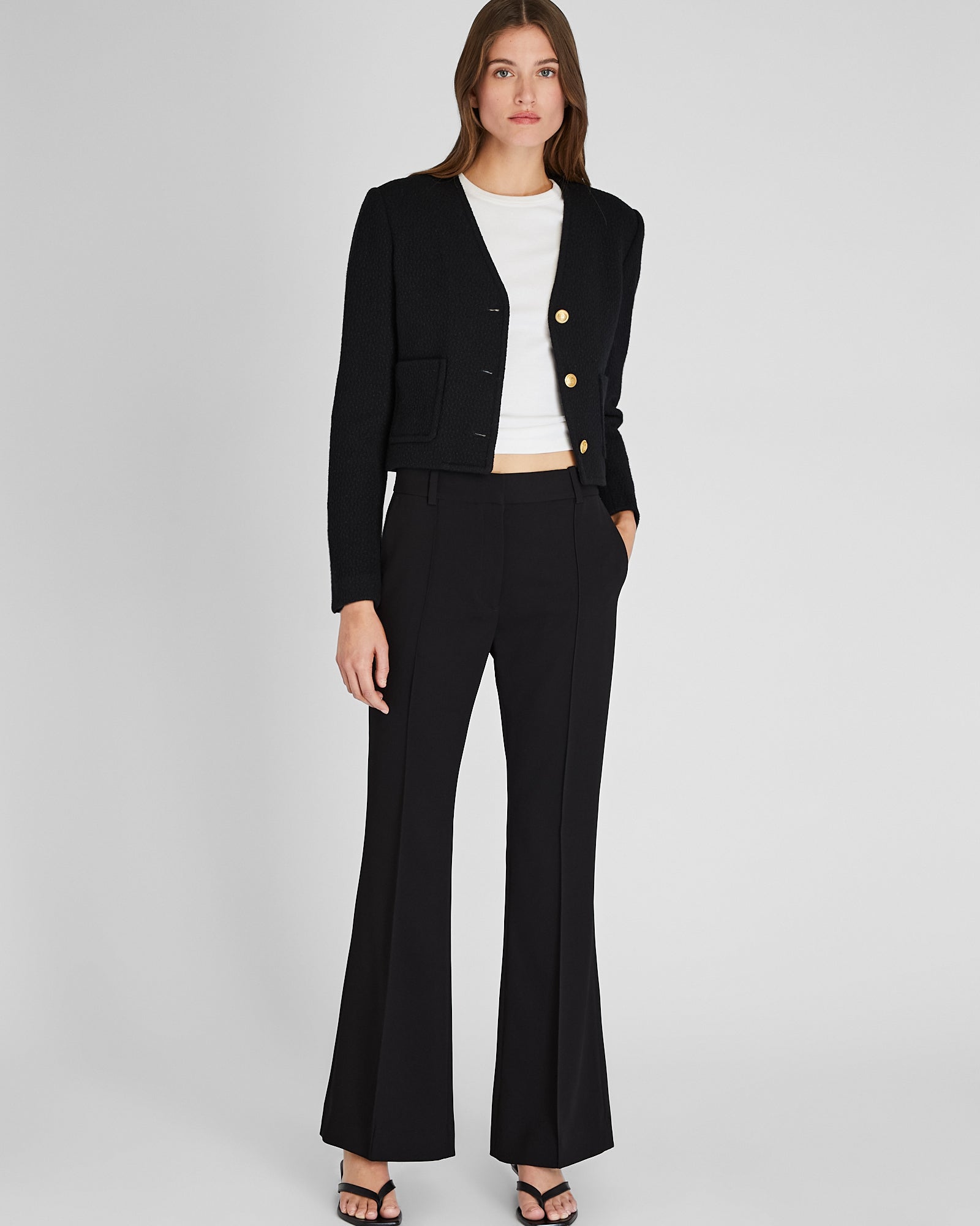 Club Monaco Corp, CA - High Rise Flare Trouser - Black
