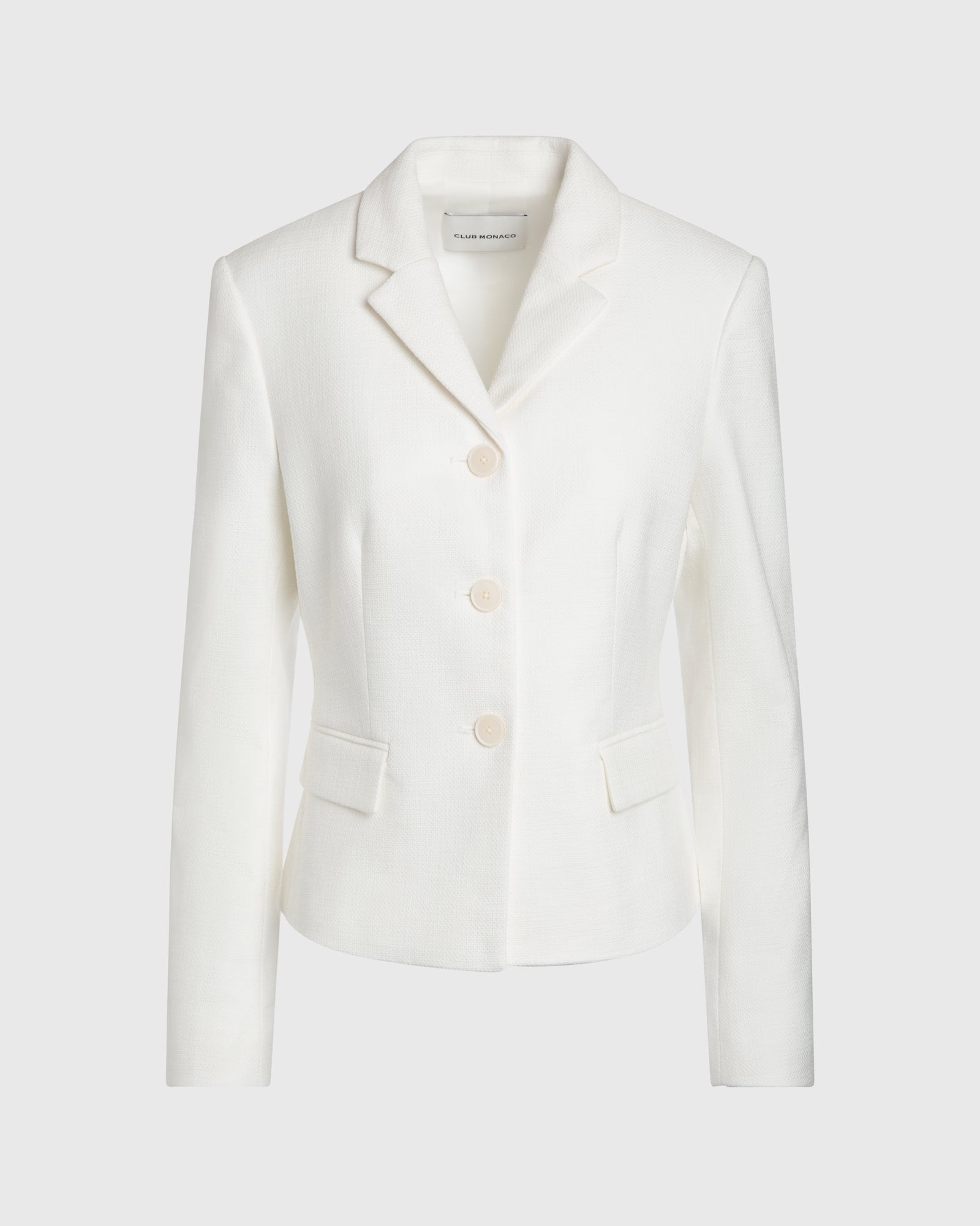 CLUB MONACO - 3-Button Bouclé Jacket - Cream