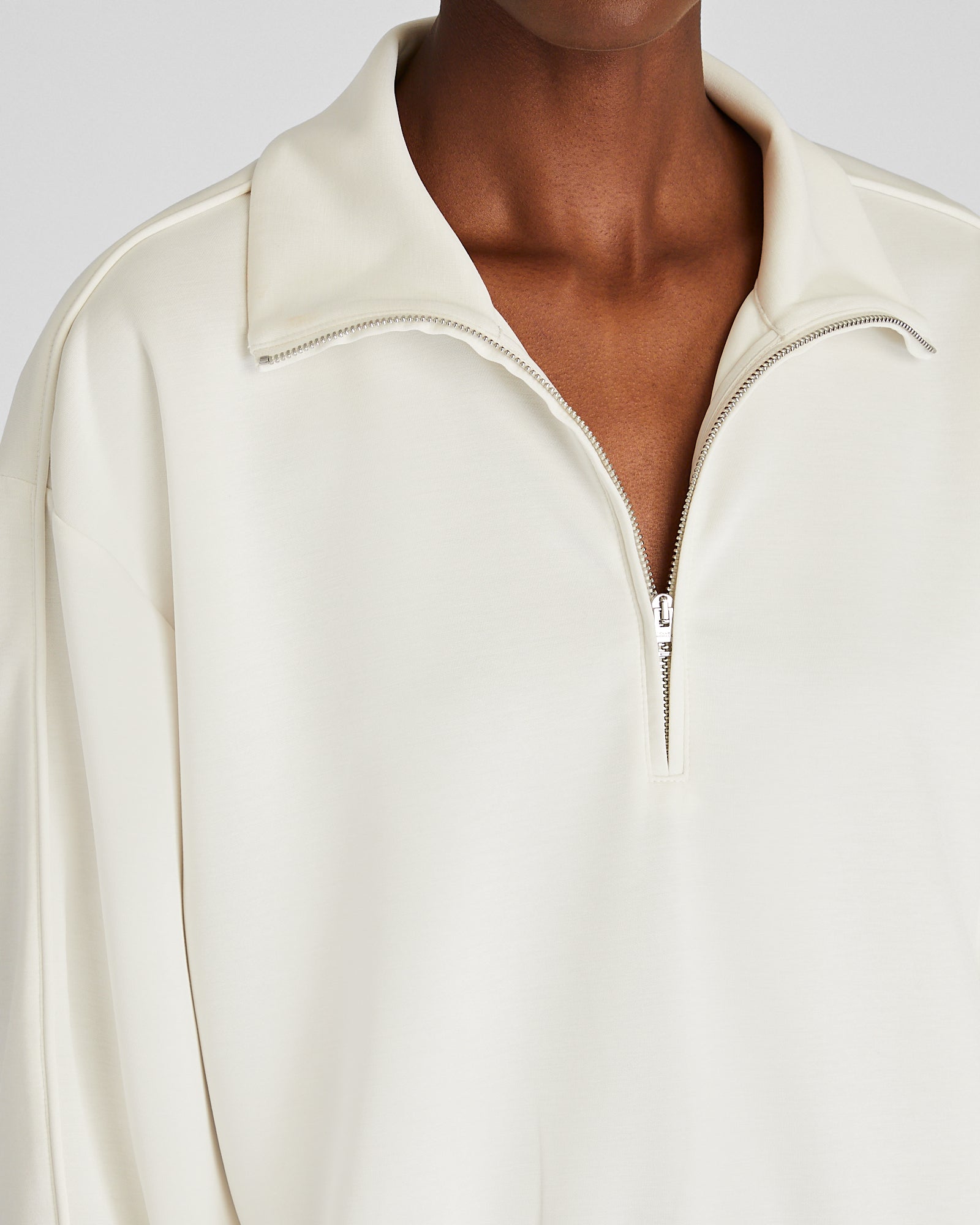 CLUB MONACO - Scuba Half-Zip Sweater - Cream
