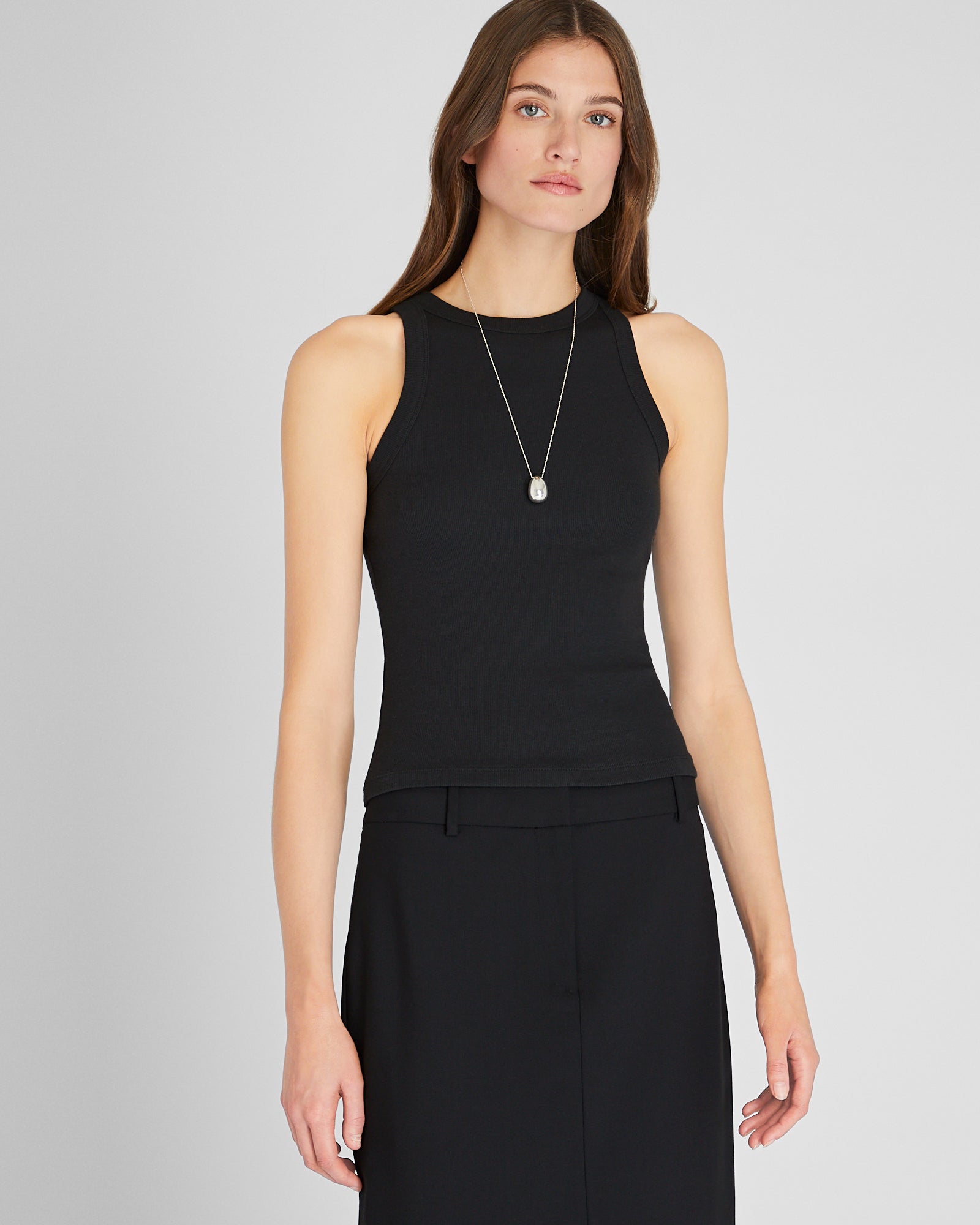 CLUB MONACO - Débardeur en coton côtelé - Noir