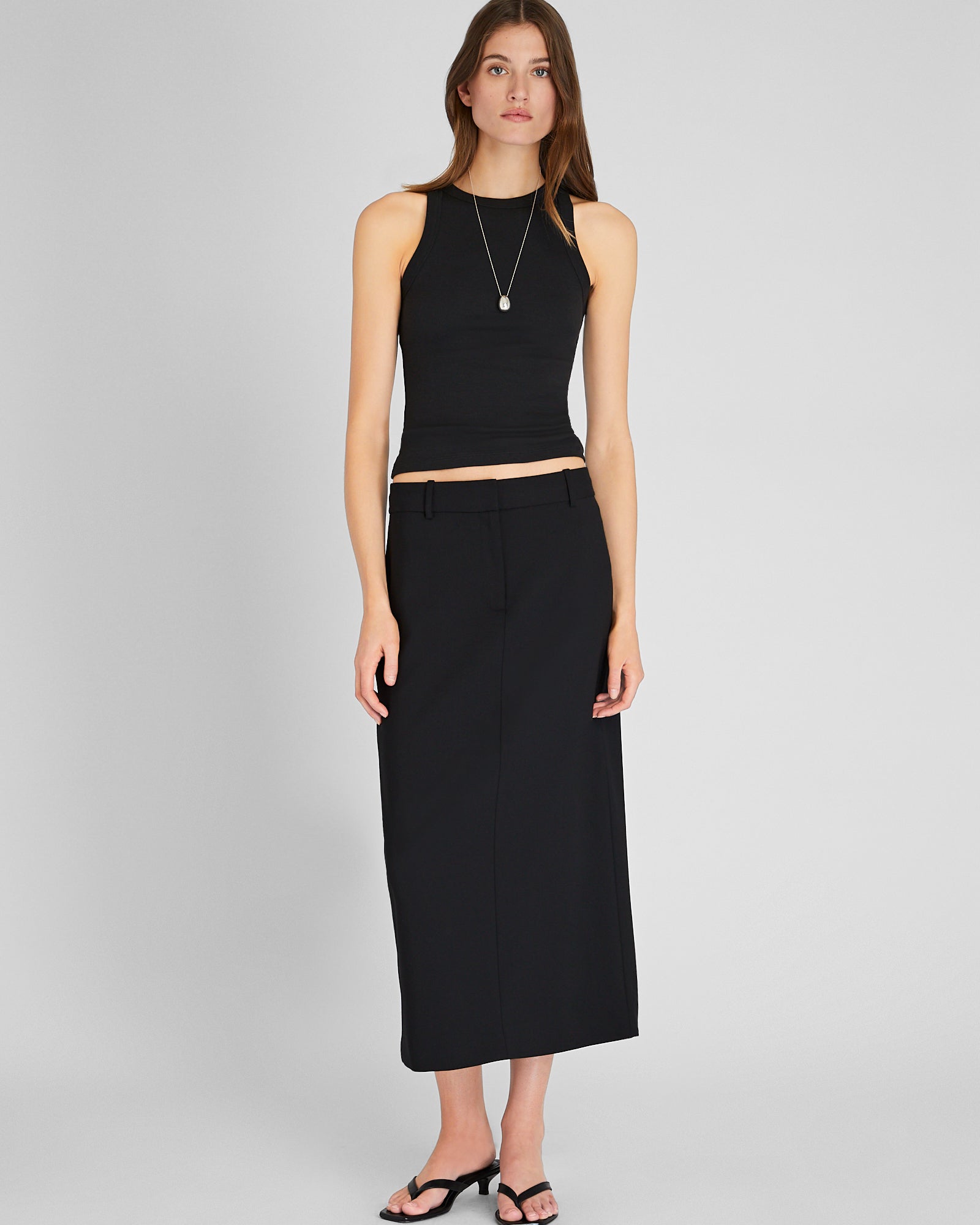 CLUB MONACO - Débardeur en coton côtelé - Noir