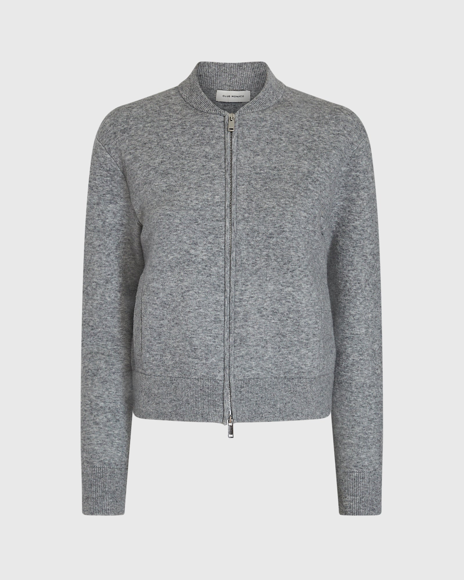 CLUB MONACO - Sweater Bomber Jacket - Nickel