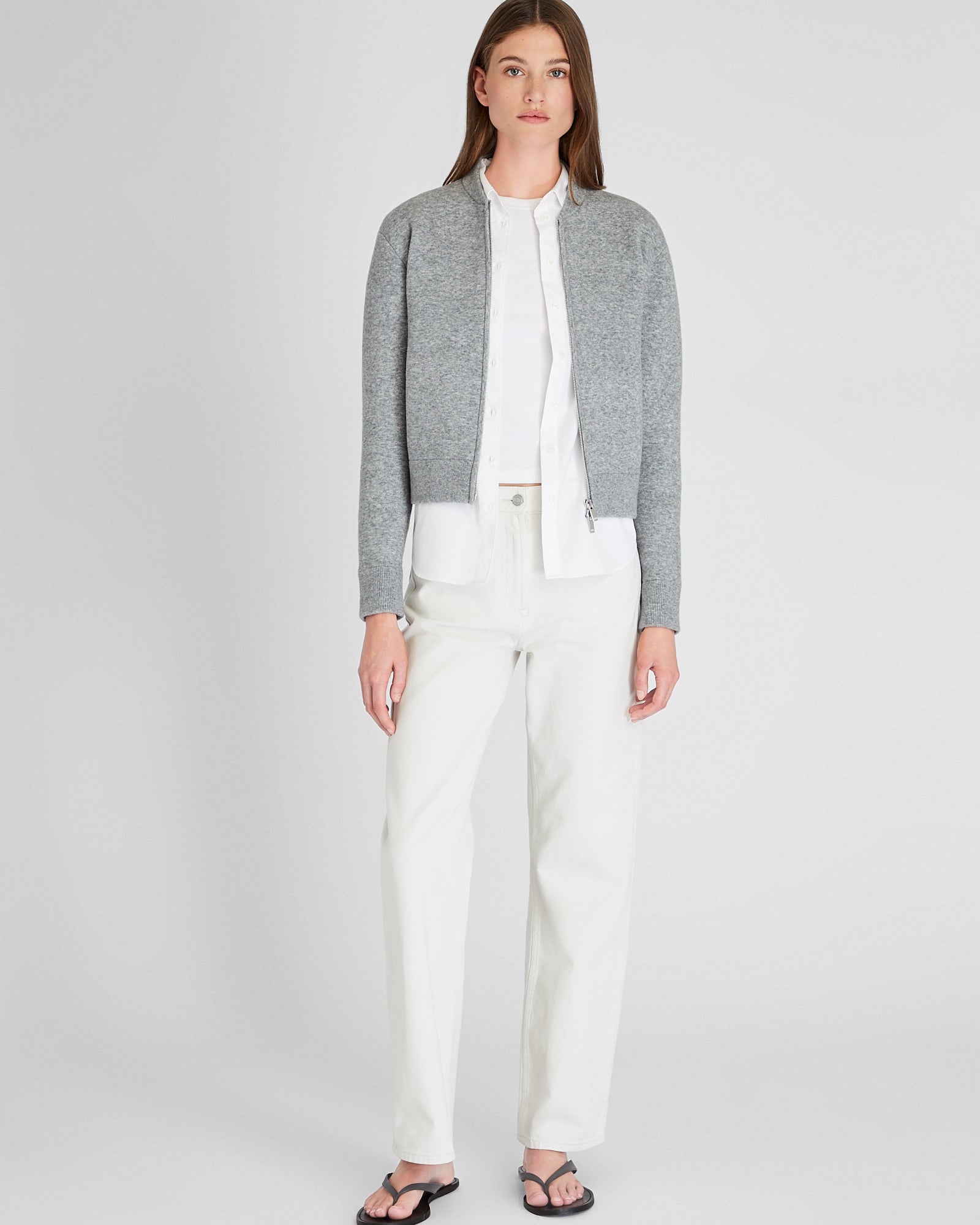 CLUB MONACO - Sweater Bomber Jacket - Nickel