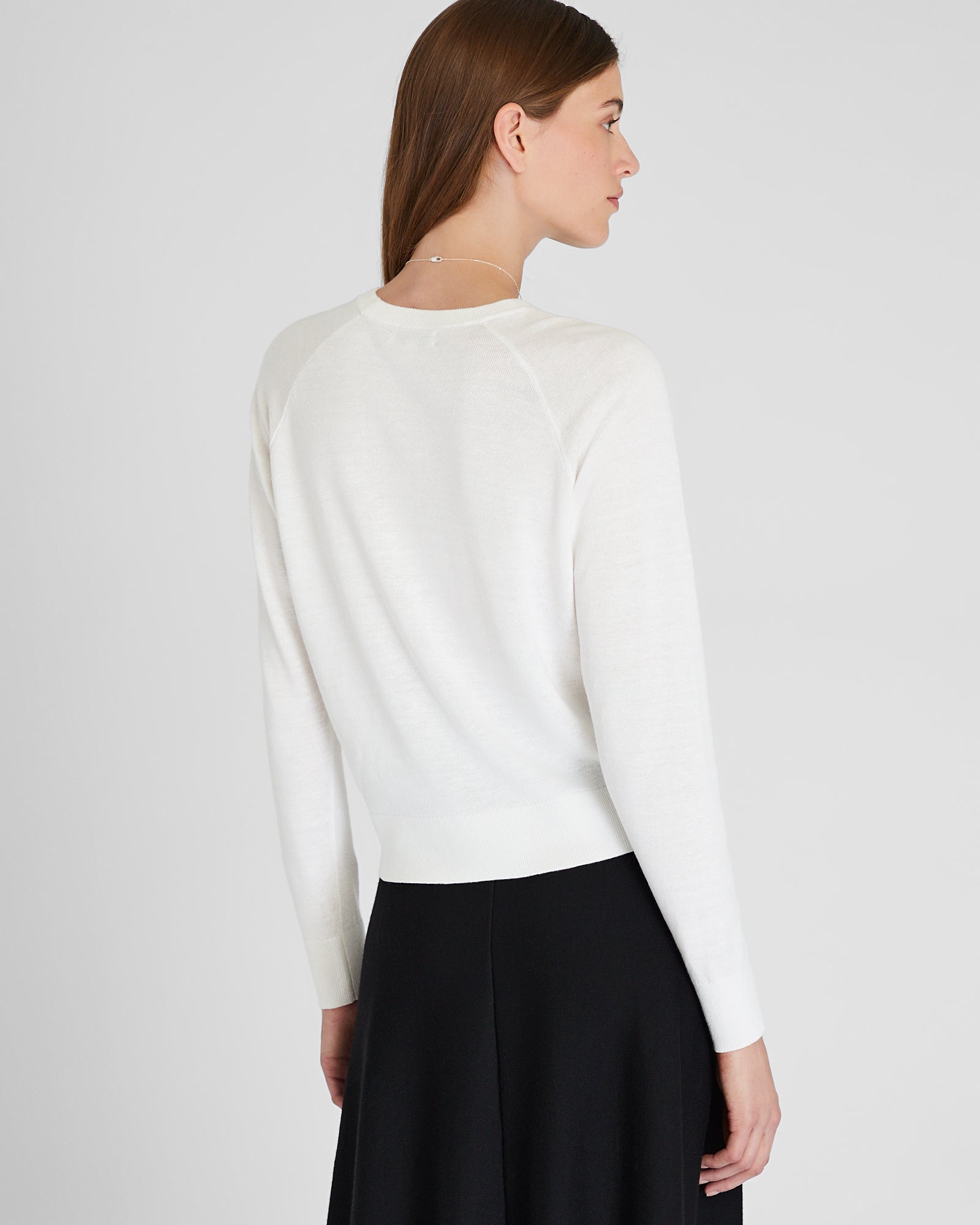 CLUB MONACO - Pull ras du cou raglan en lin - Crème