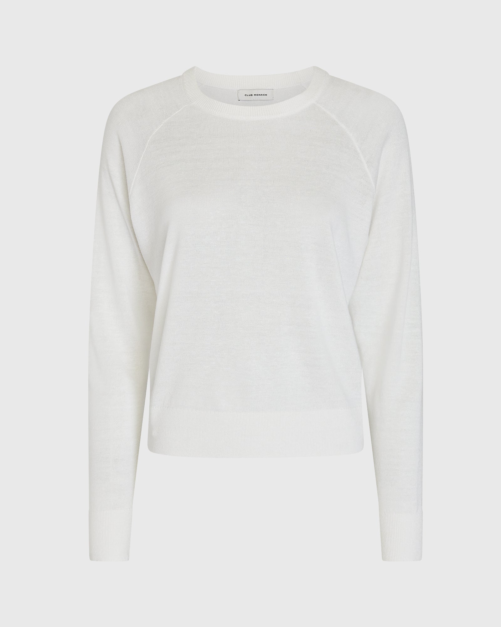 CLUB MONACO - Pull ras du cou raglan en lin - Crème