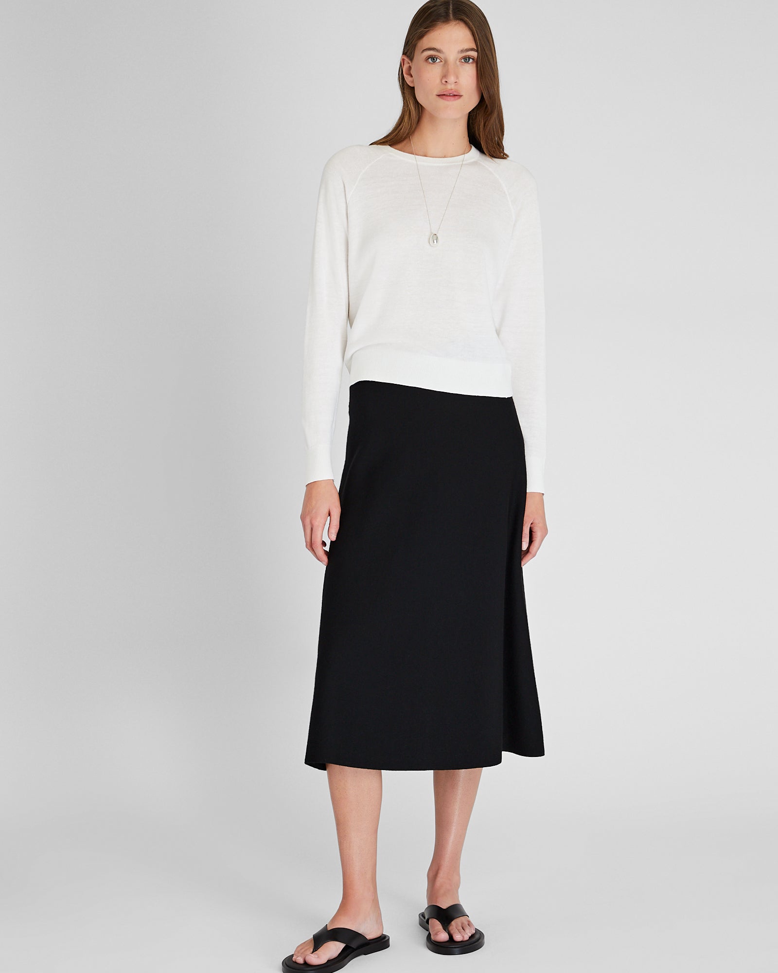 CLUB MONACO - Pull ras du cou raglan en lin - Crème