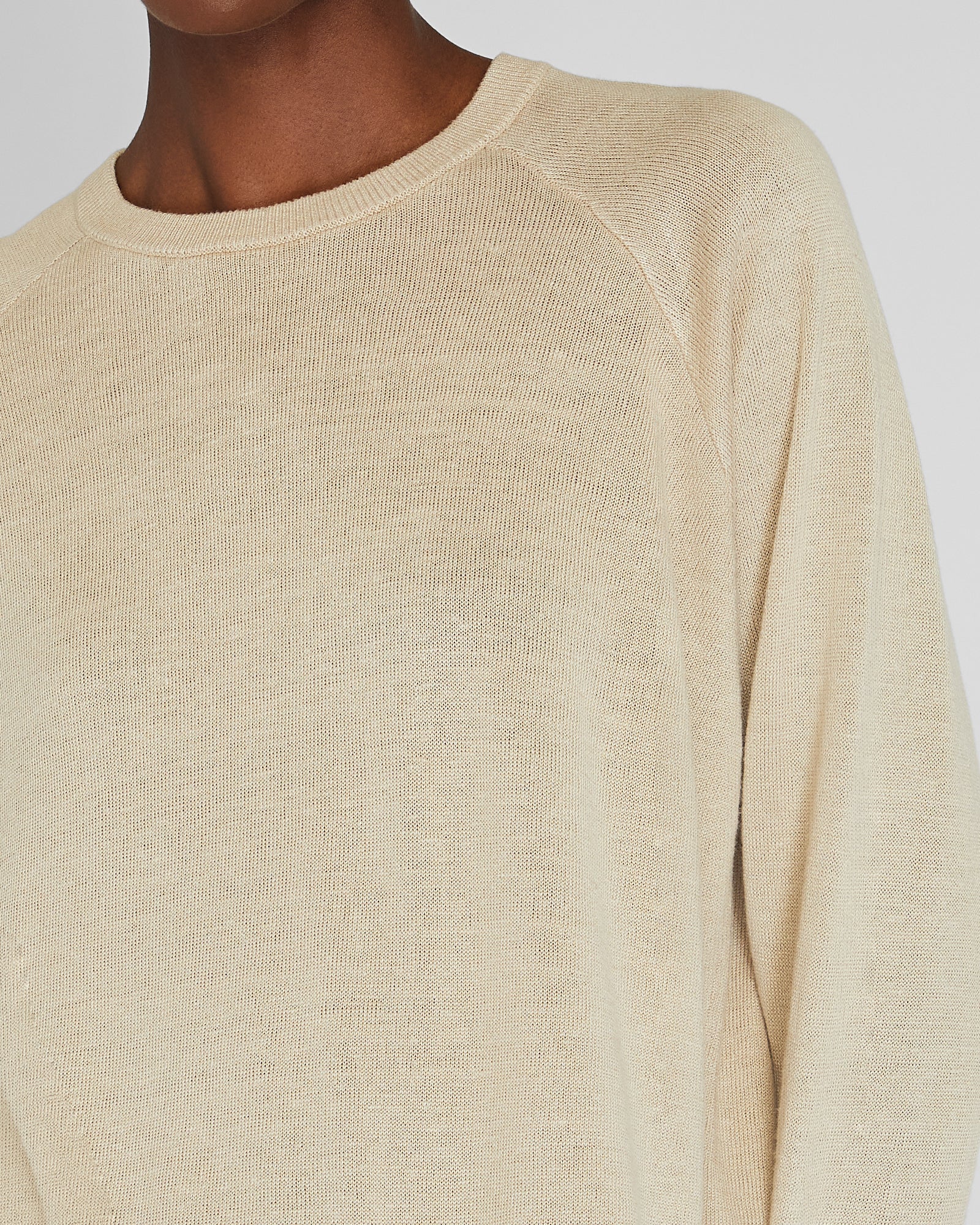 CLUB MONACO - Pull ras du cou raglan en lin - Bronzage clair