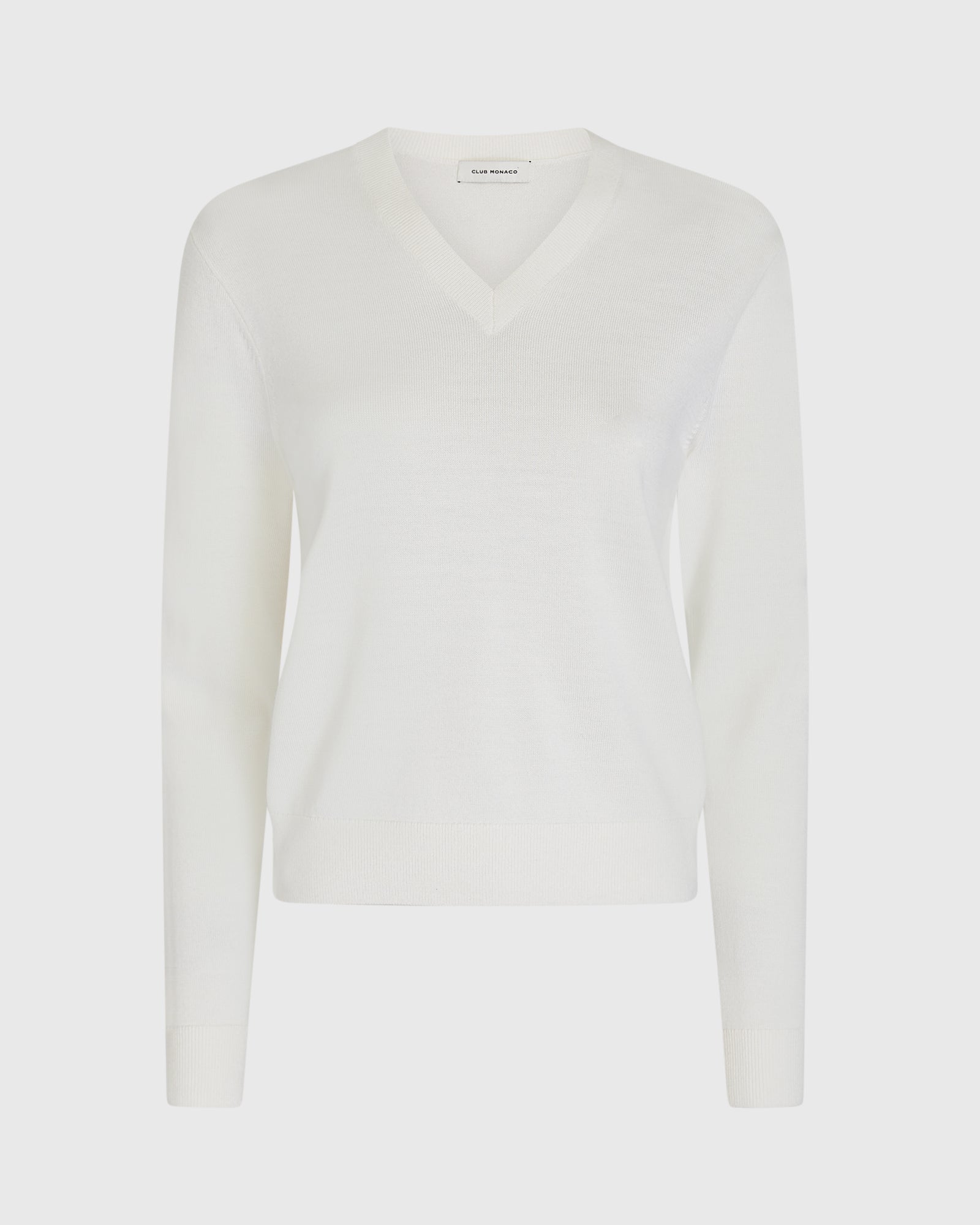 CLUB MONACO - V-Neck Slim Fit Sweater - Cream