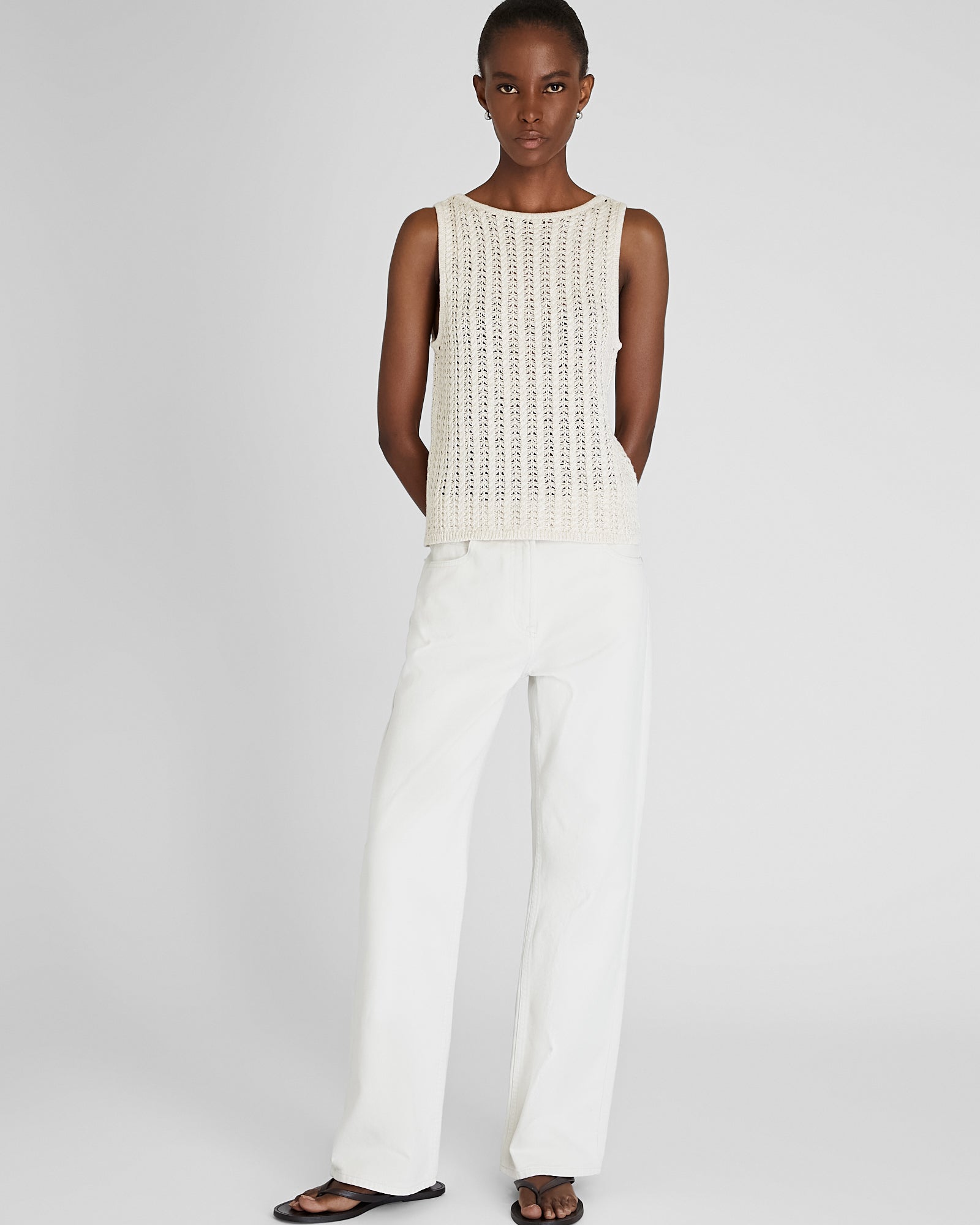 CLUB MONACO - Linen Blend Sweater Tank - Sésame