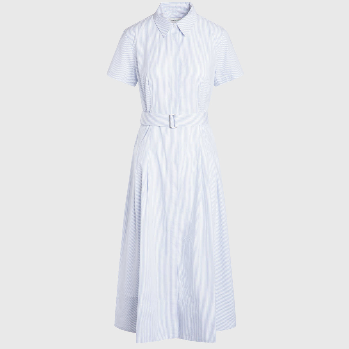 Women's Blue Mix Striped Waisted Utility Dress | Club Monaco US Women's Blue Mix Striped Waisted Utility Dress | Club Monaco US