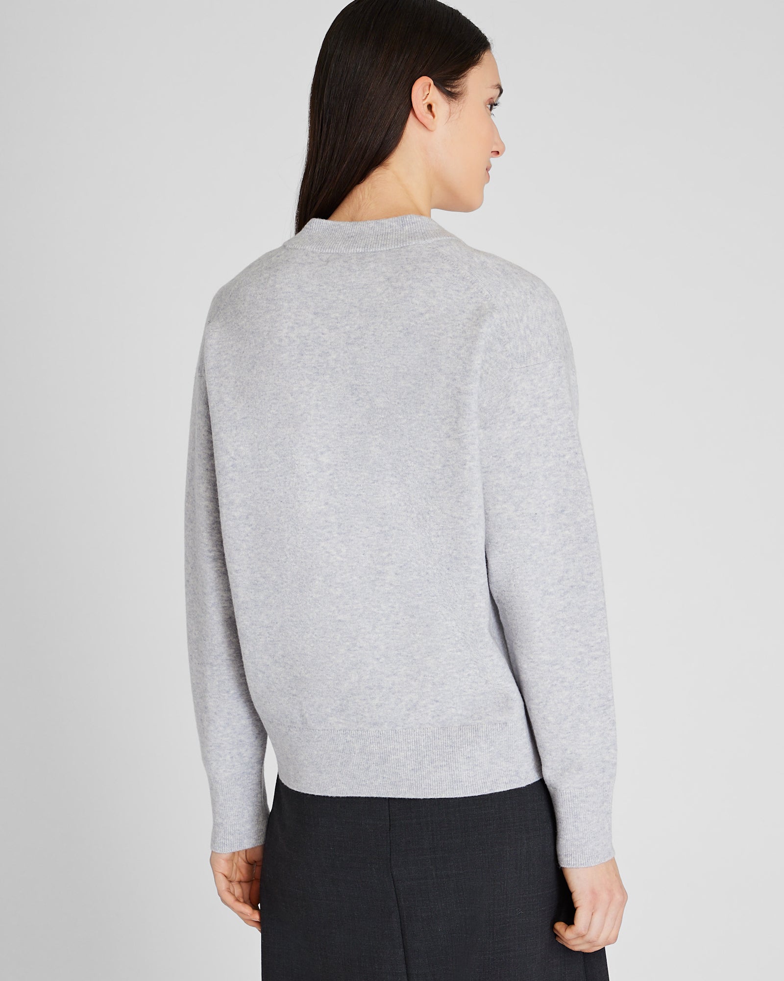 CLUB MONACO - Merino Blend V-Neck Sweater - Light Heather Grey