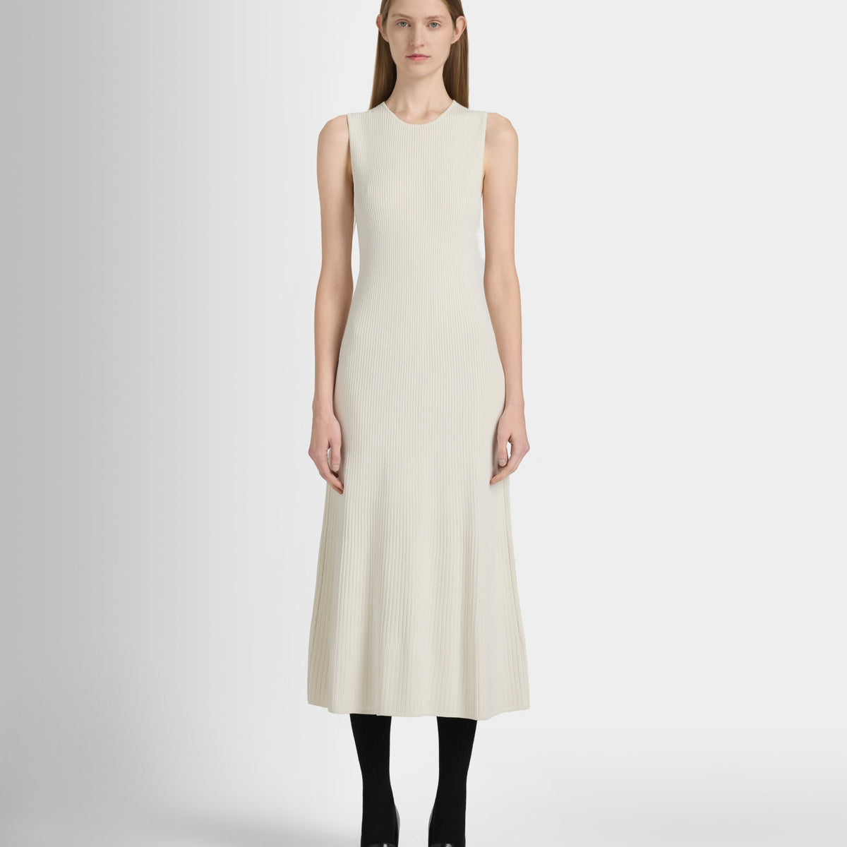 Ribbed Crewneck Midi Dress