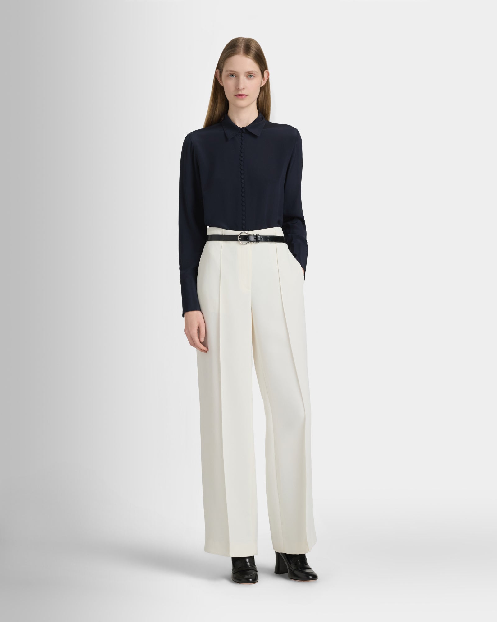 Club Monaco Corp, CA - Helek Silk Shirt - Navy