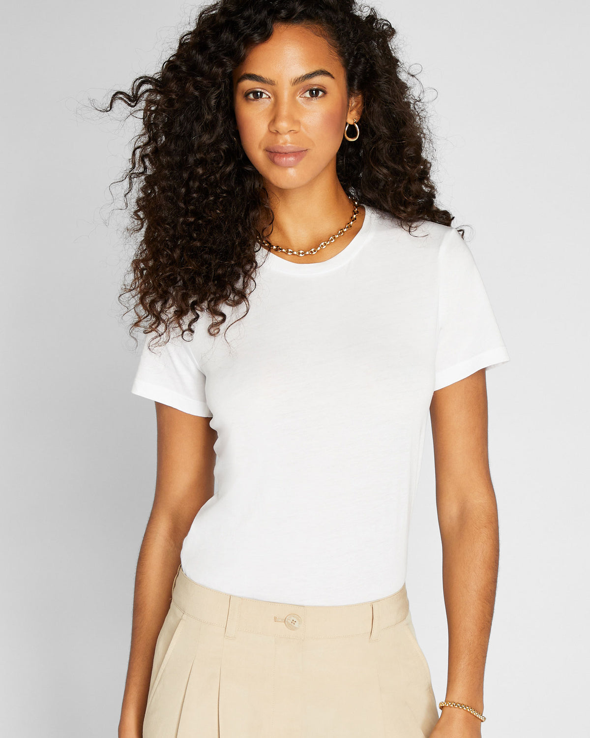 Women's White Leary Tee | Club Monaco US