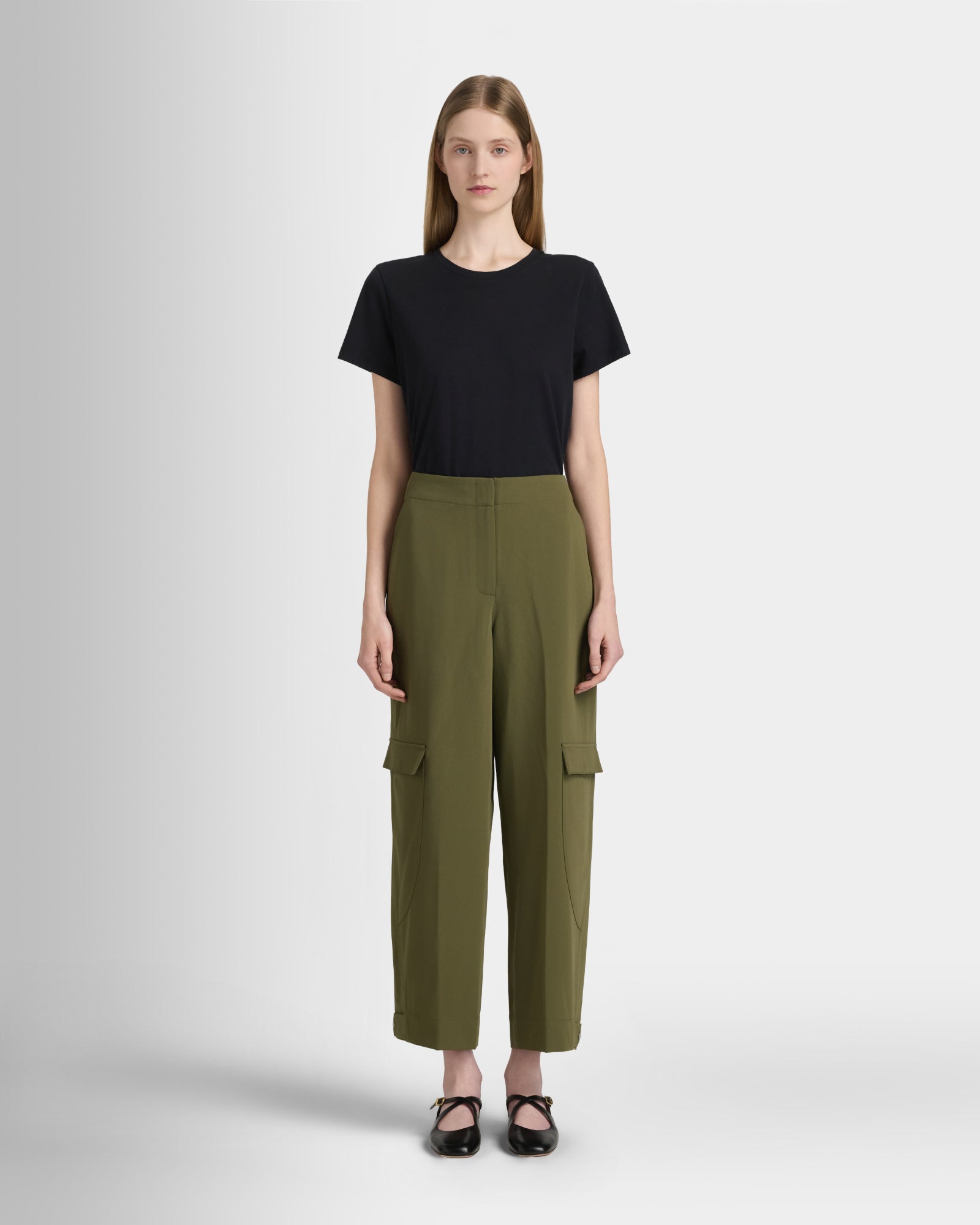 Club Monaco Corp, CA - Curved Seam Cargo Pant - Olive