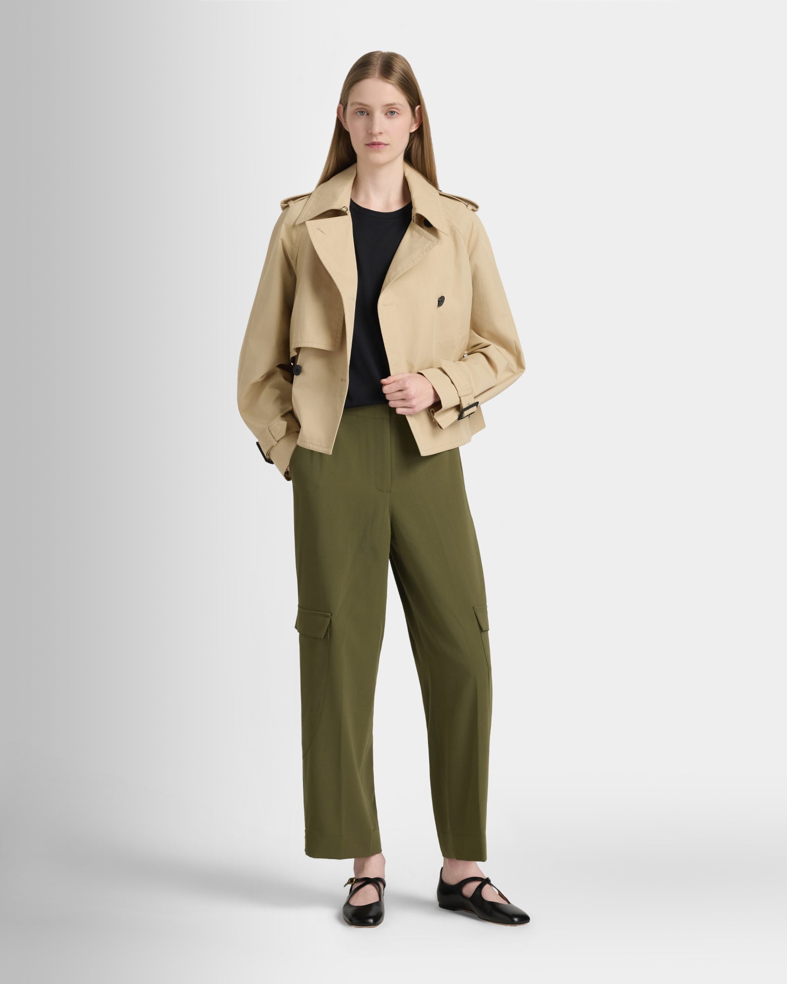 Club Monaco Corp, CA - Curved Seam Cargo Pant - Olive