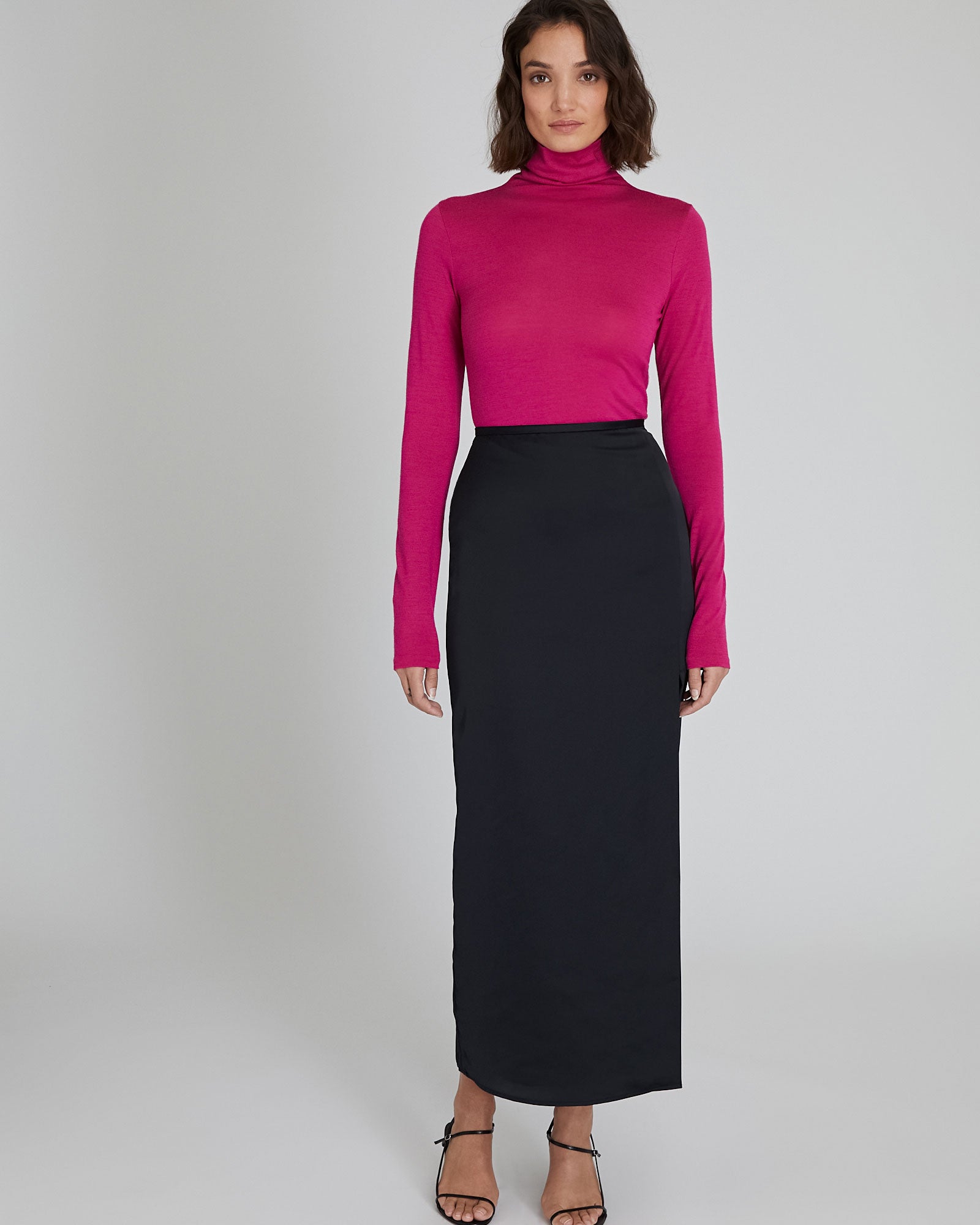 CLUB MONACO - Julianna Wool Blend Turtleneck - Hot Pink