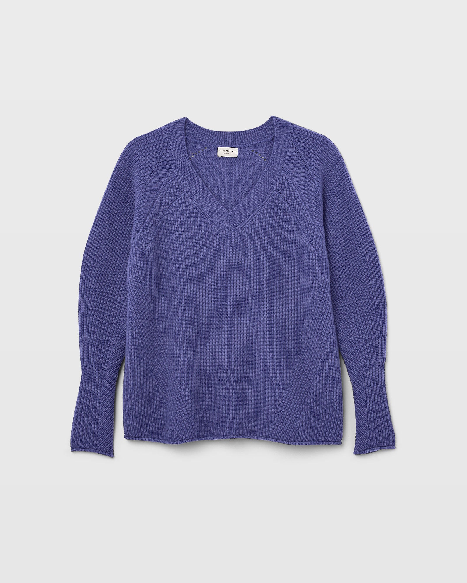 CLUB MONACO - Cashmere V-Neck Sweater - Blue