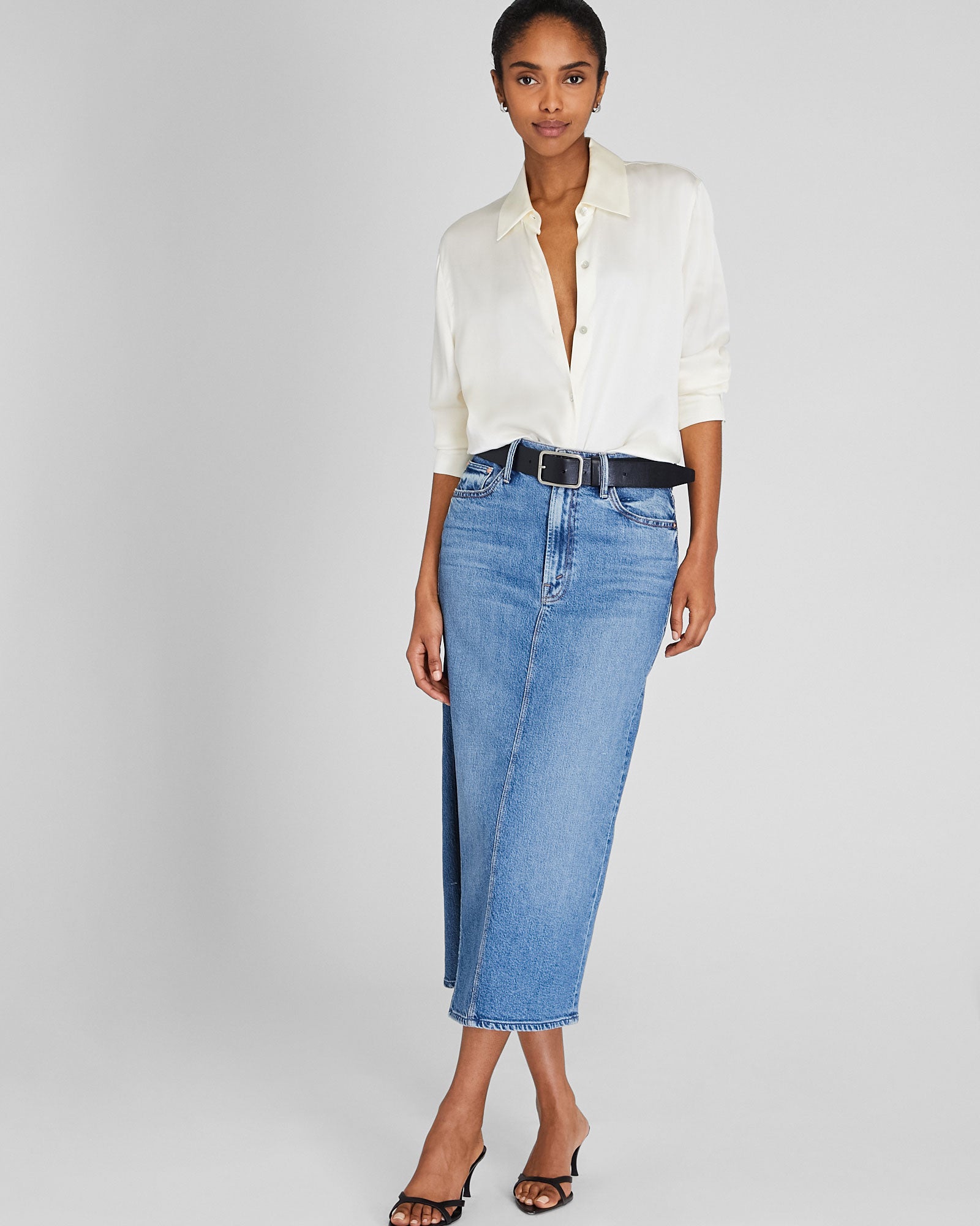 CLUB MONACO - Silk Charmeuse Button-Down Shirt - Snow White
