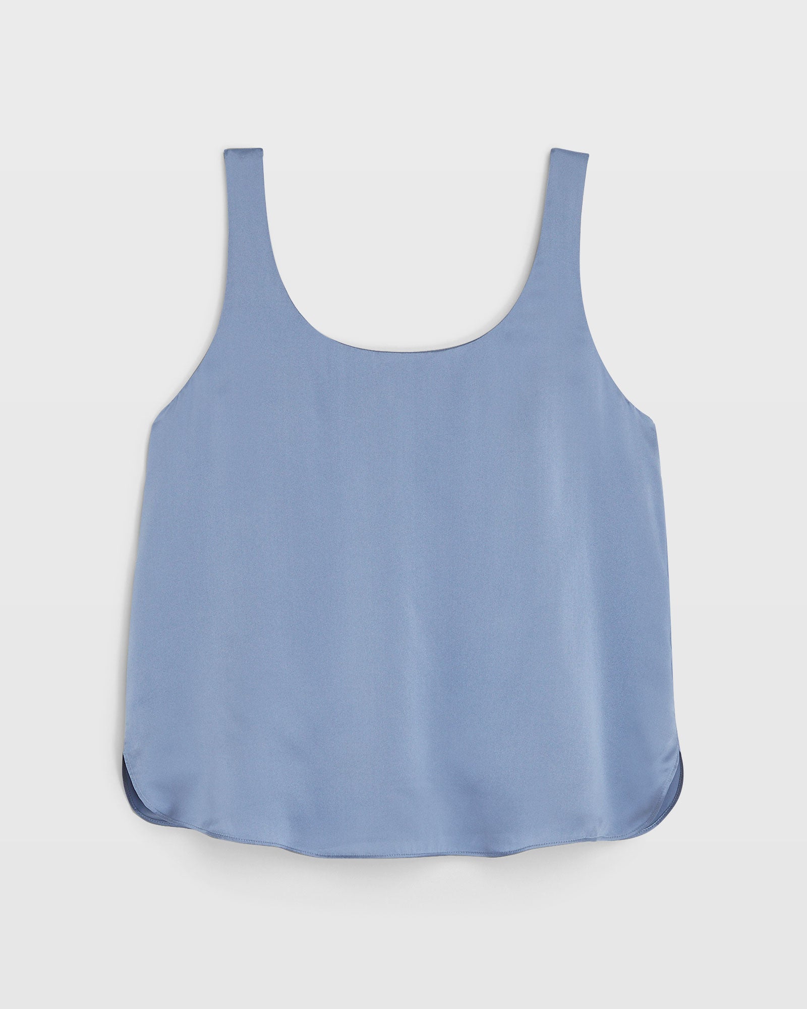 CLUB MONACO - Luxe Silk Scoop Neck Top - Blue