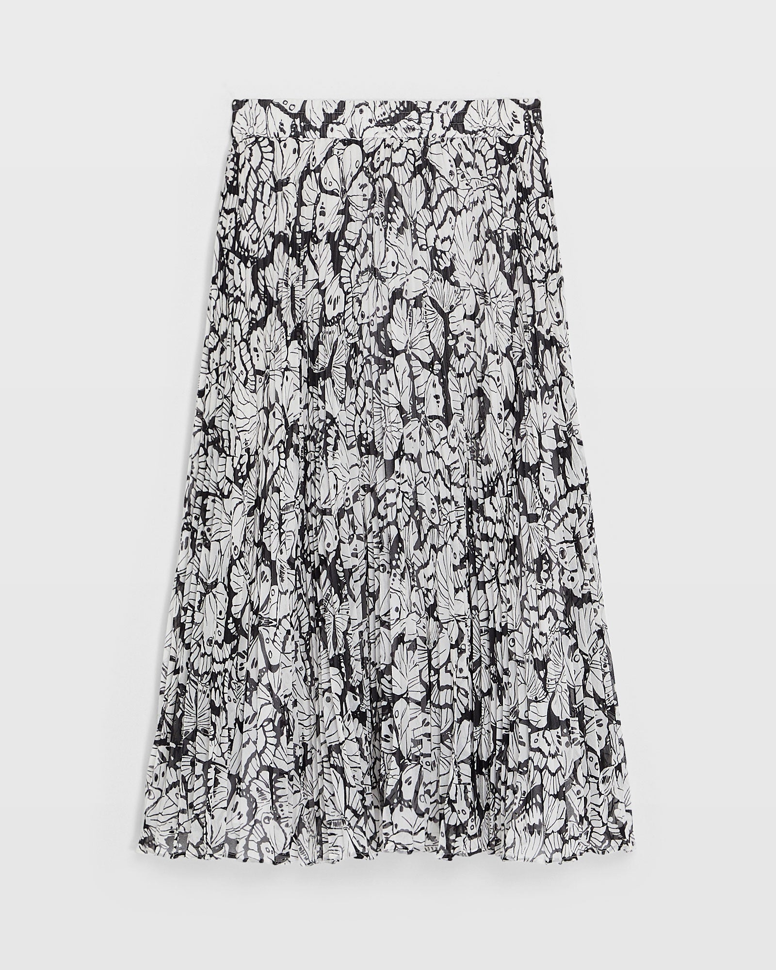 CLUB MONACO - Printed Pleat Skirt - Black Grand Print