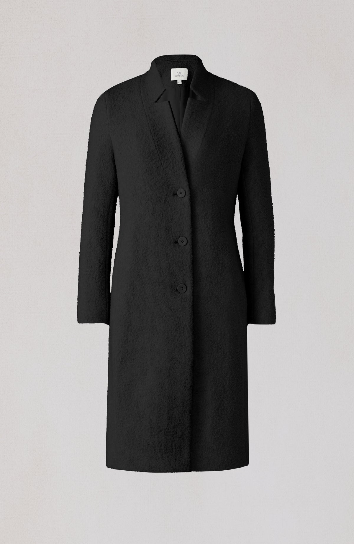 Club Monaco - SOIA & KYO DIane Boucle Midi Coat in Black - Noir