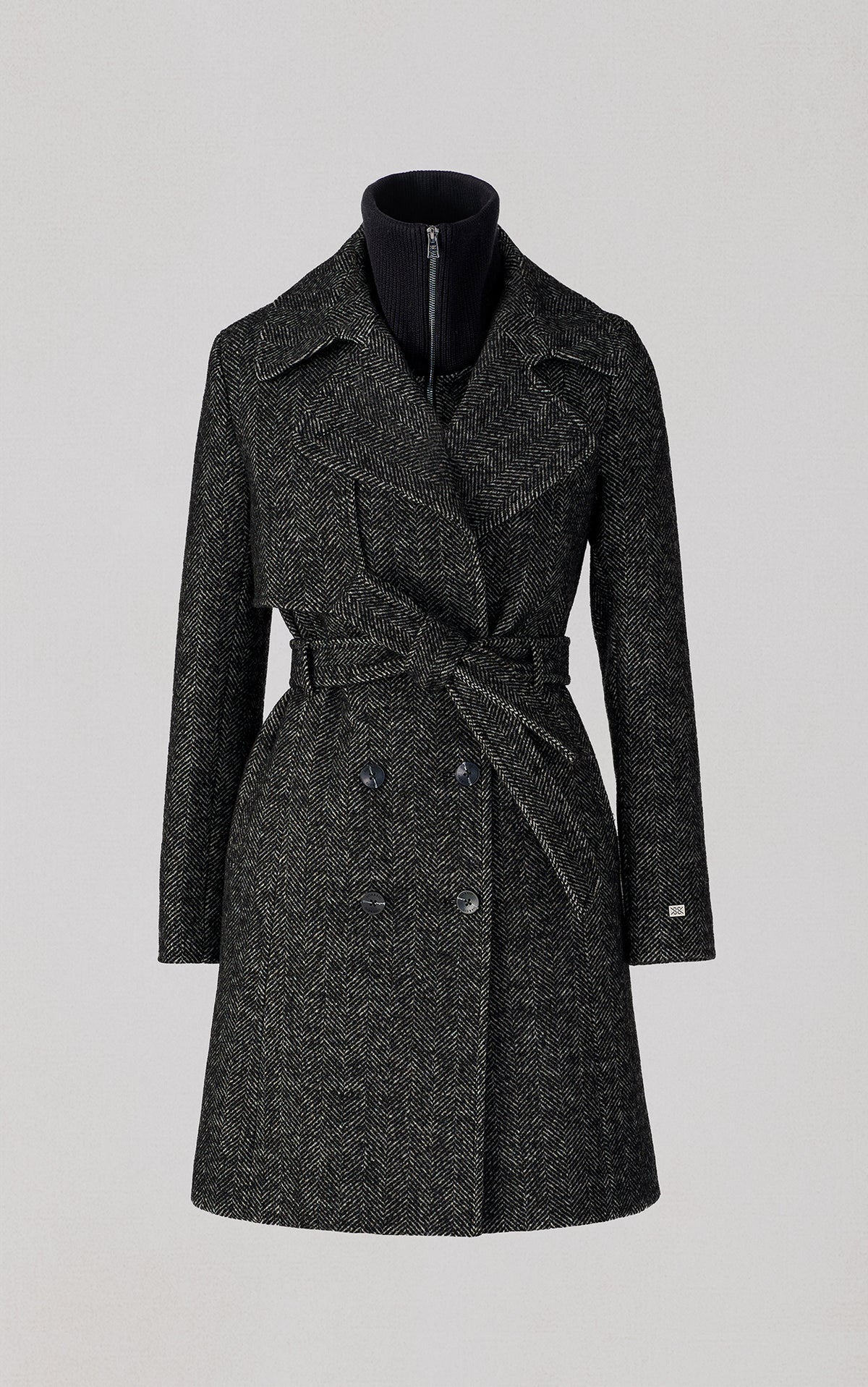 Club Monaco - SOIA & KYO Fabianne-H Wool Trench Coat With Bib in Black - Black