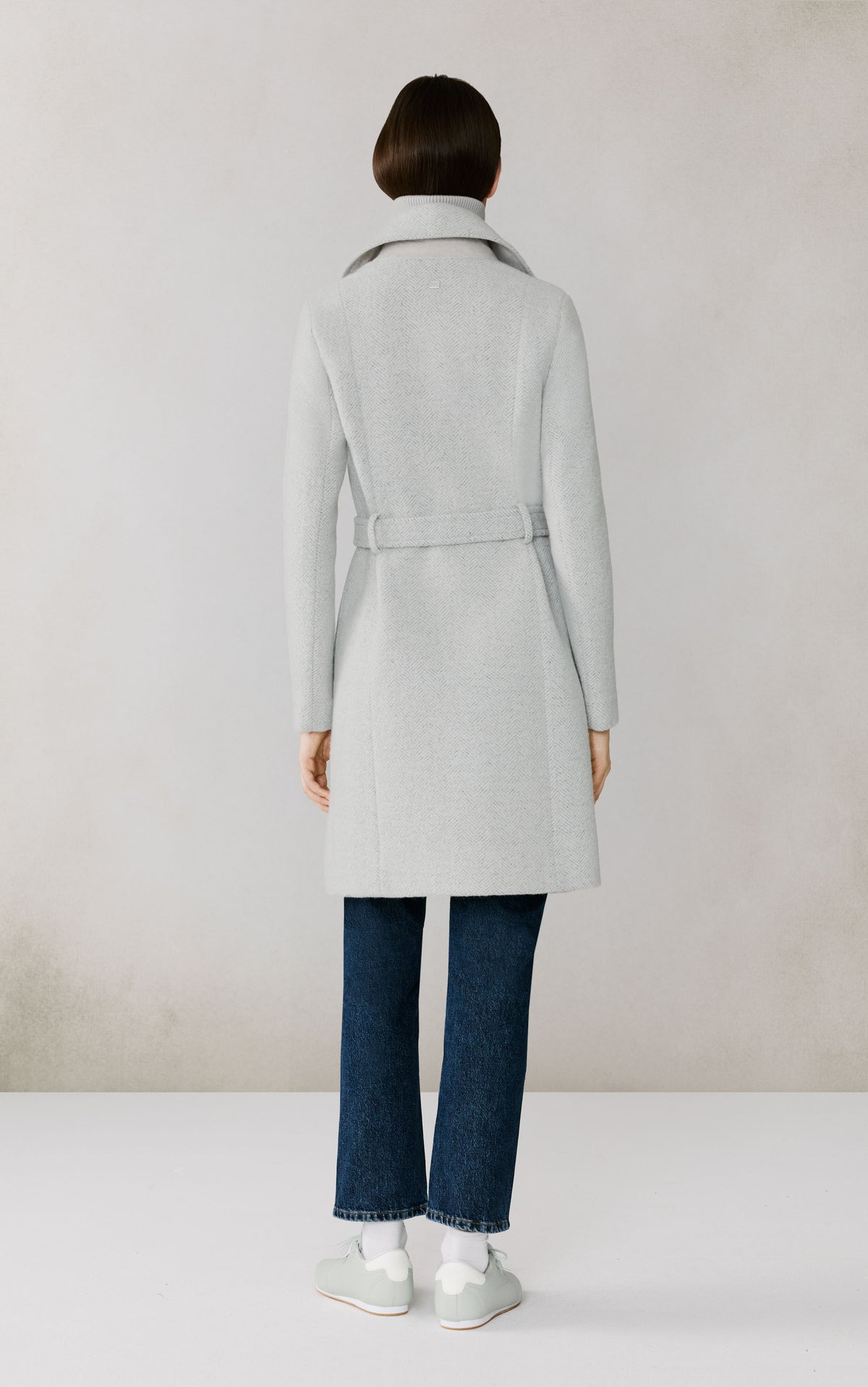Club Monaco - SOIA & KYO Fabianne-H Wool Trench Coat With Bib in Heather Blue - Bleu Bruyère