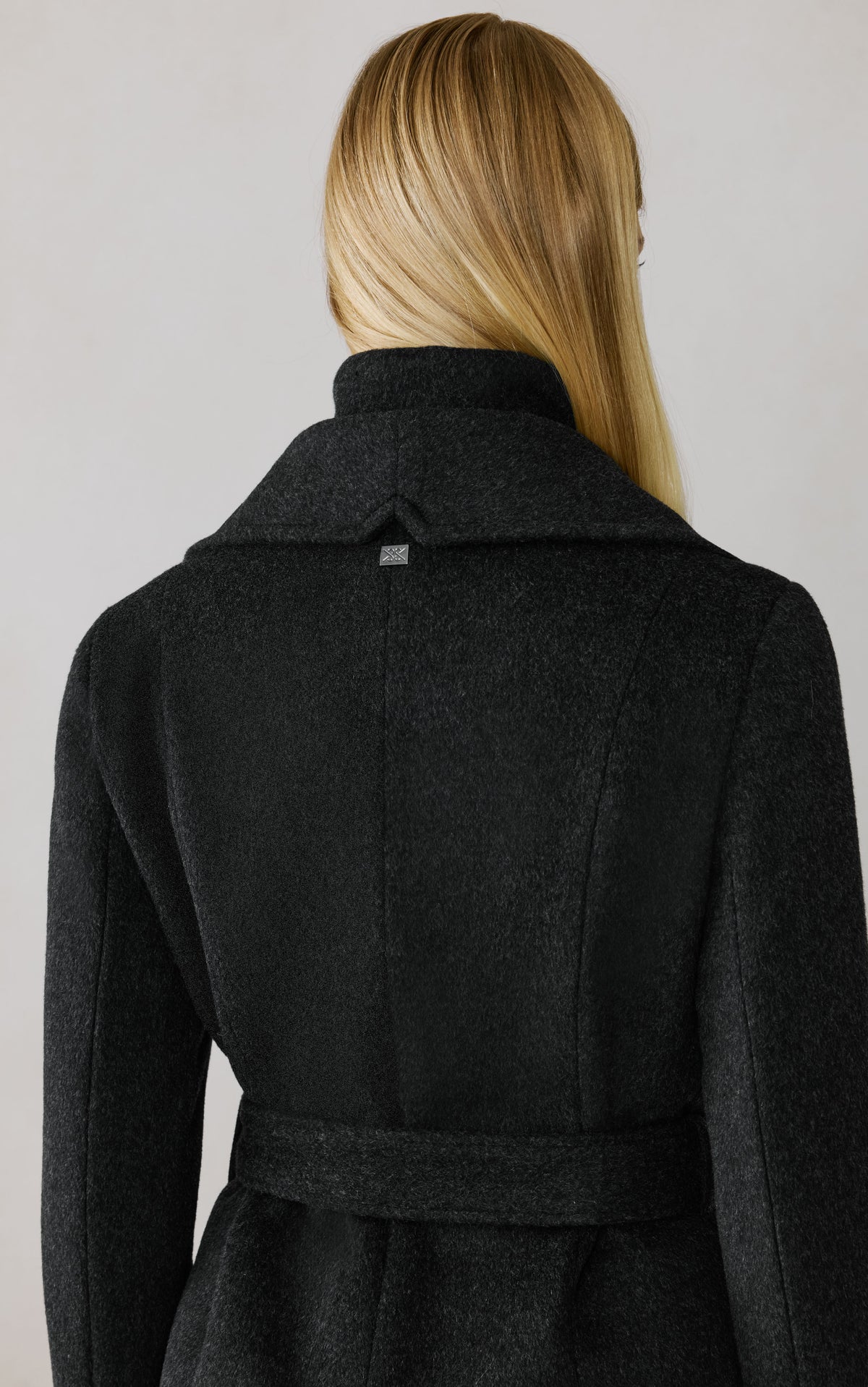 Club Monaco - SOIA & KYO Ilana-N Belted Coat in Stretch Cotton in Black Heather Grey - Black Heather Grey
