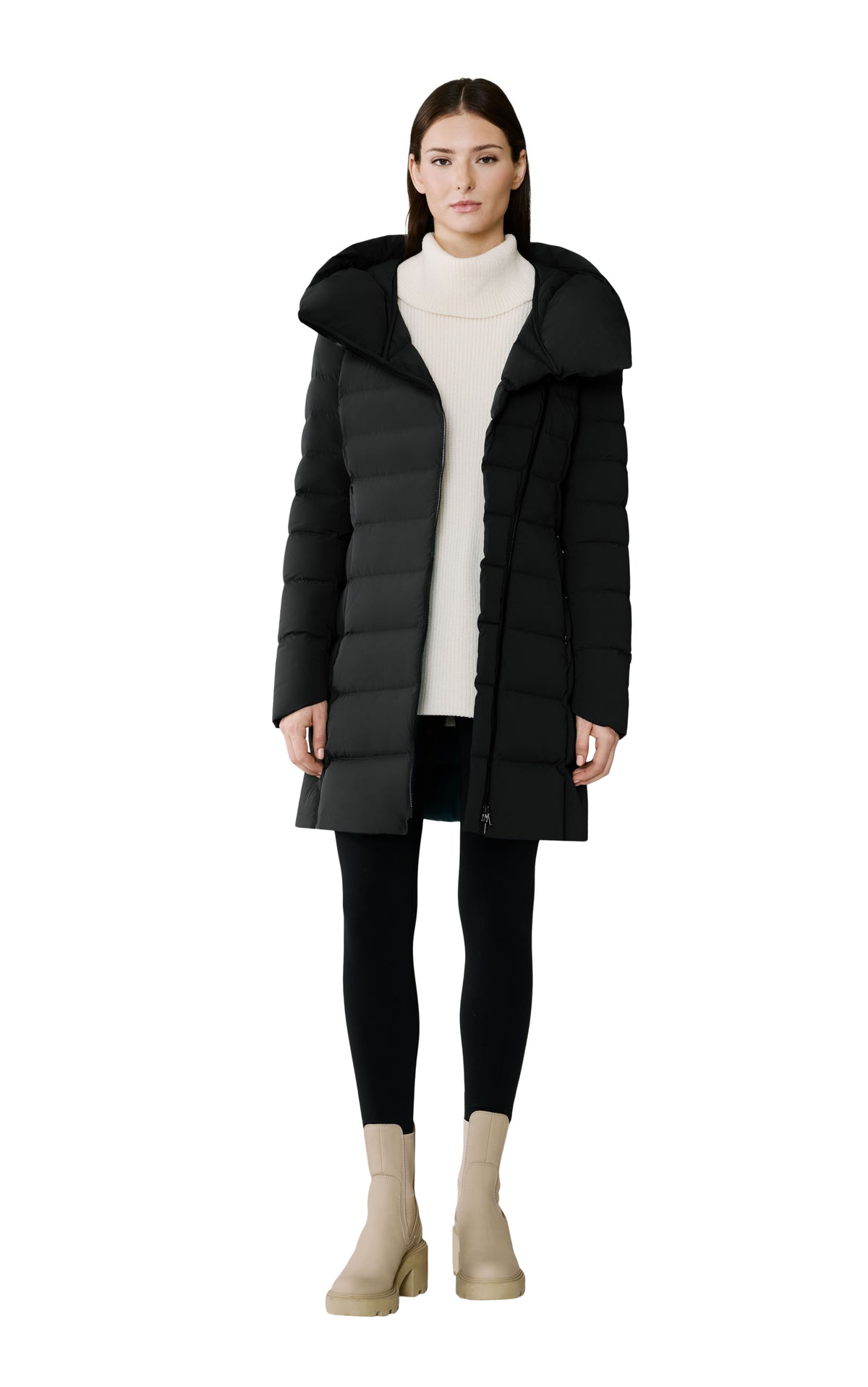 Club Monaco - SOIA & KYO Judy-M Stretch Down Jacket in Black - Black