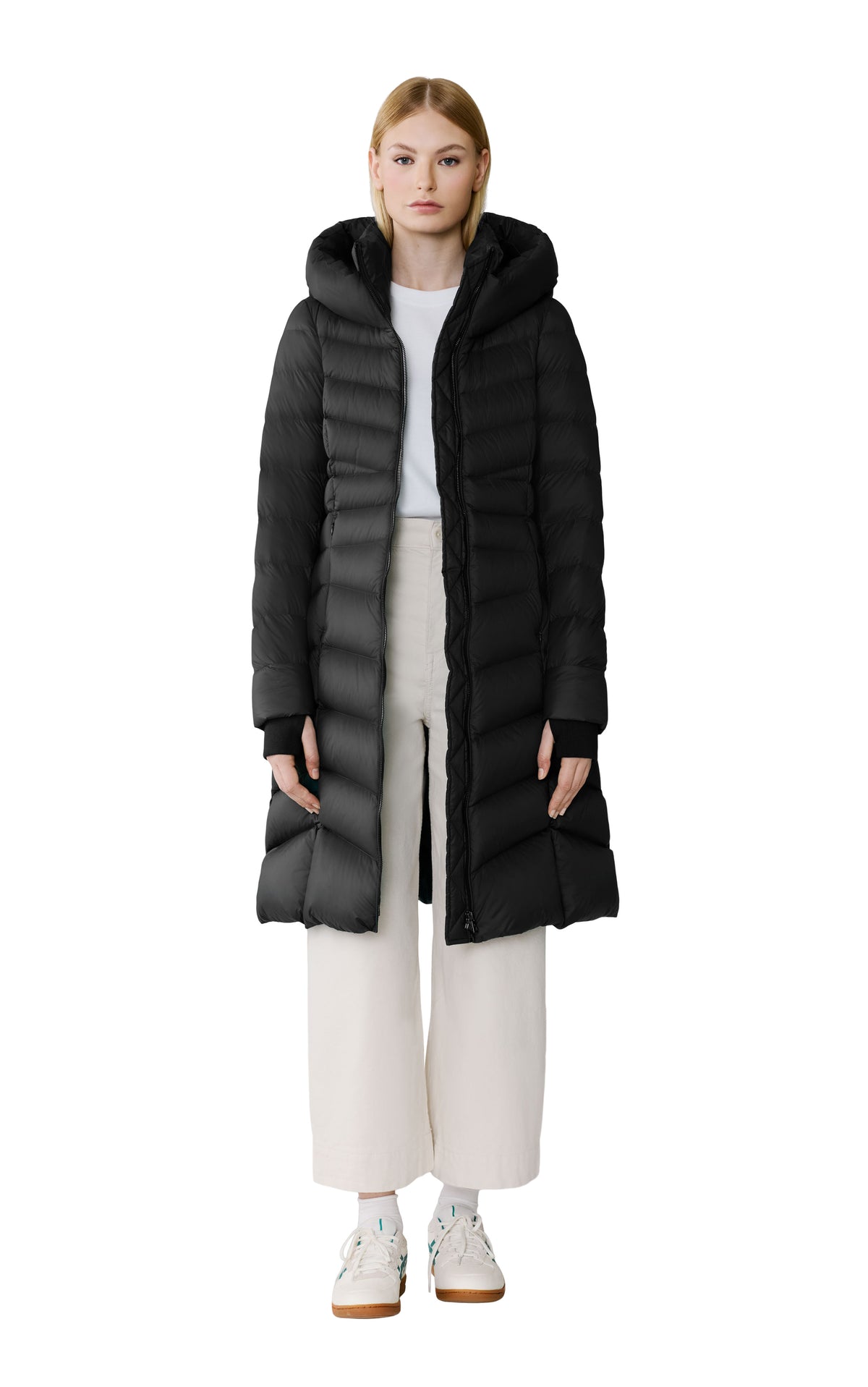 Club Monaco - SOIA & KYO Lita-U Midi Down Coat in Black - Noir