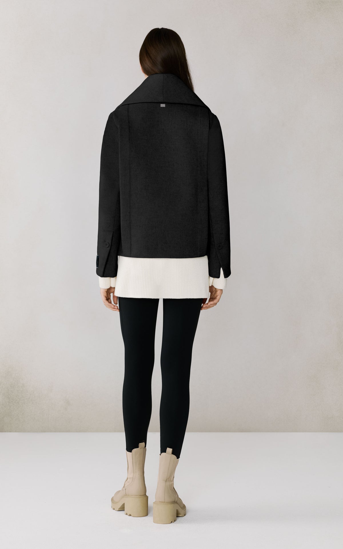 Club Monaco - SOIA & KYO Tala Double Breasted Wool Coat in Black - Black