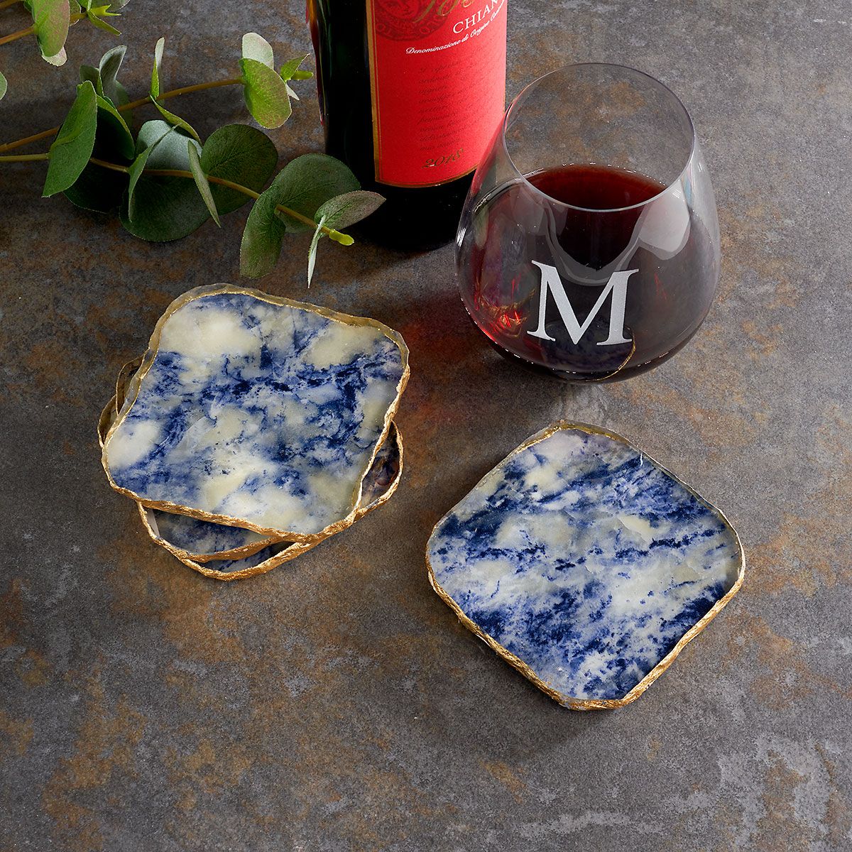 CLUB MONACO - Agate Marble Glass Coaster - 