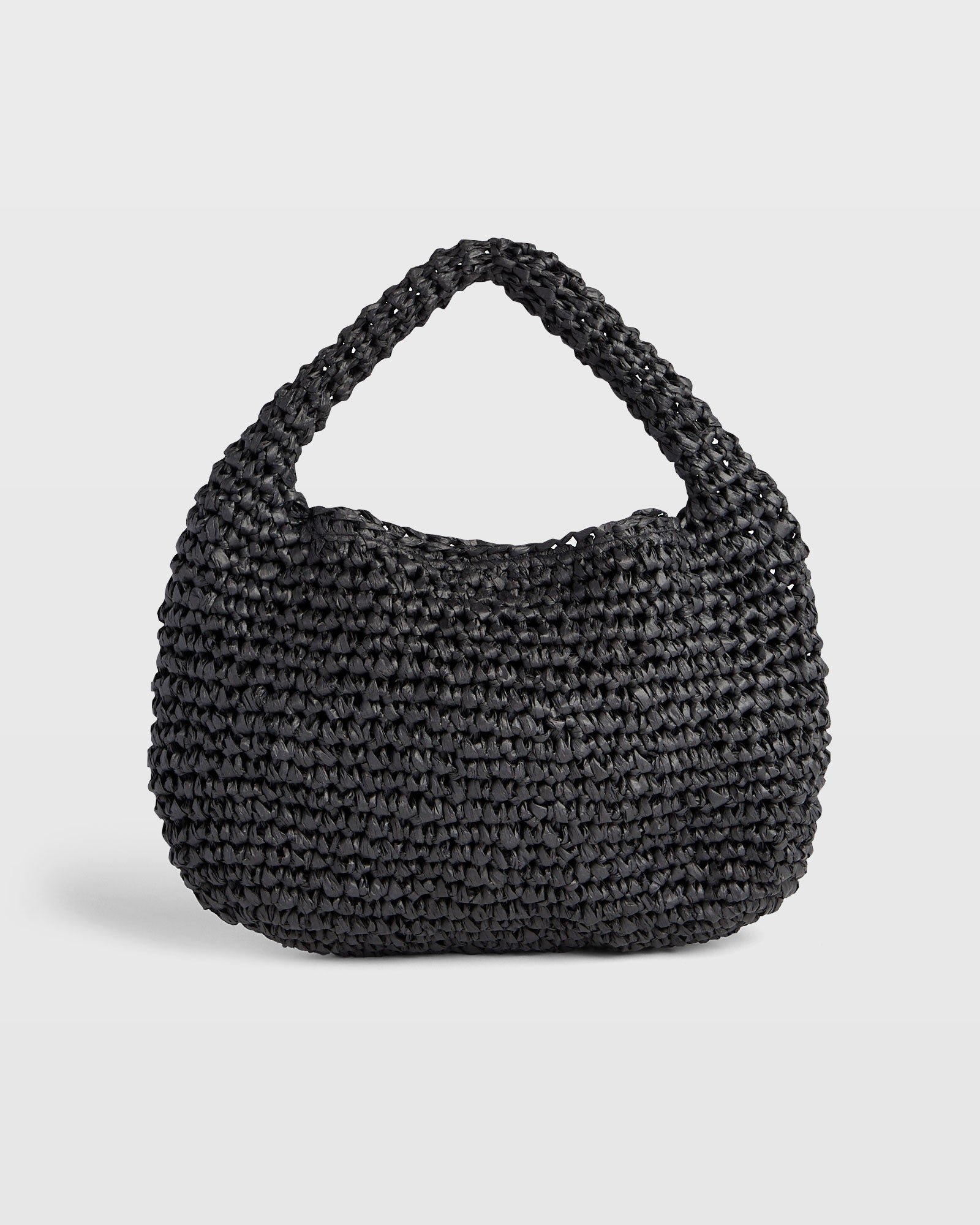 CLUB MONACO - Sac souple en raphia mini - Noir