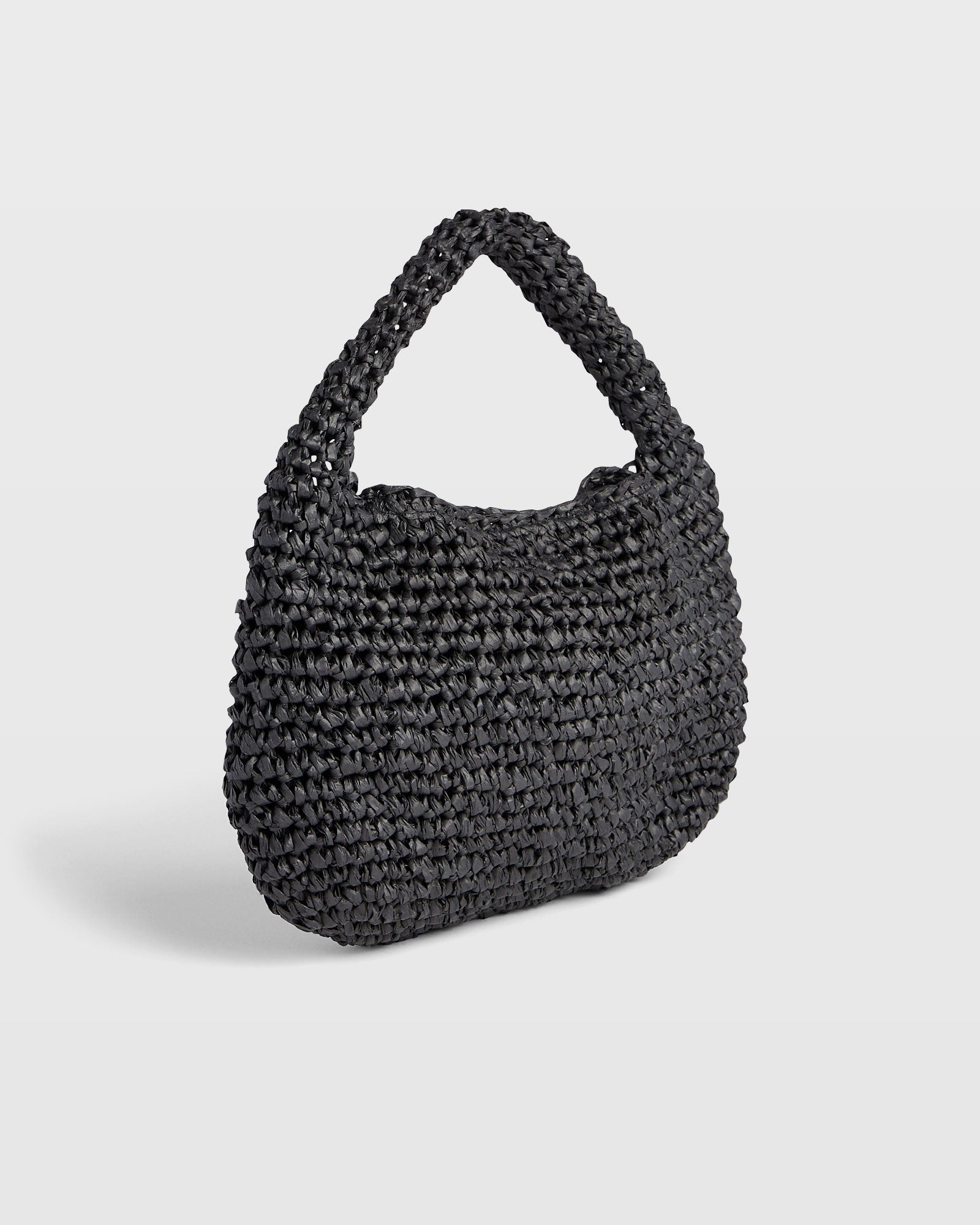 CLUB MONACO - Sac souple en raphia mini - Noir