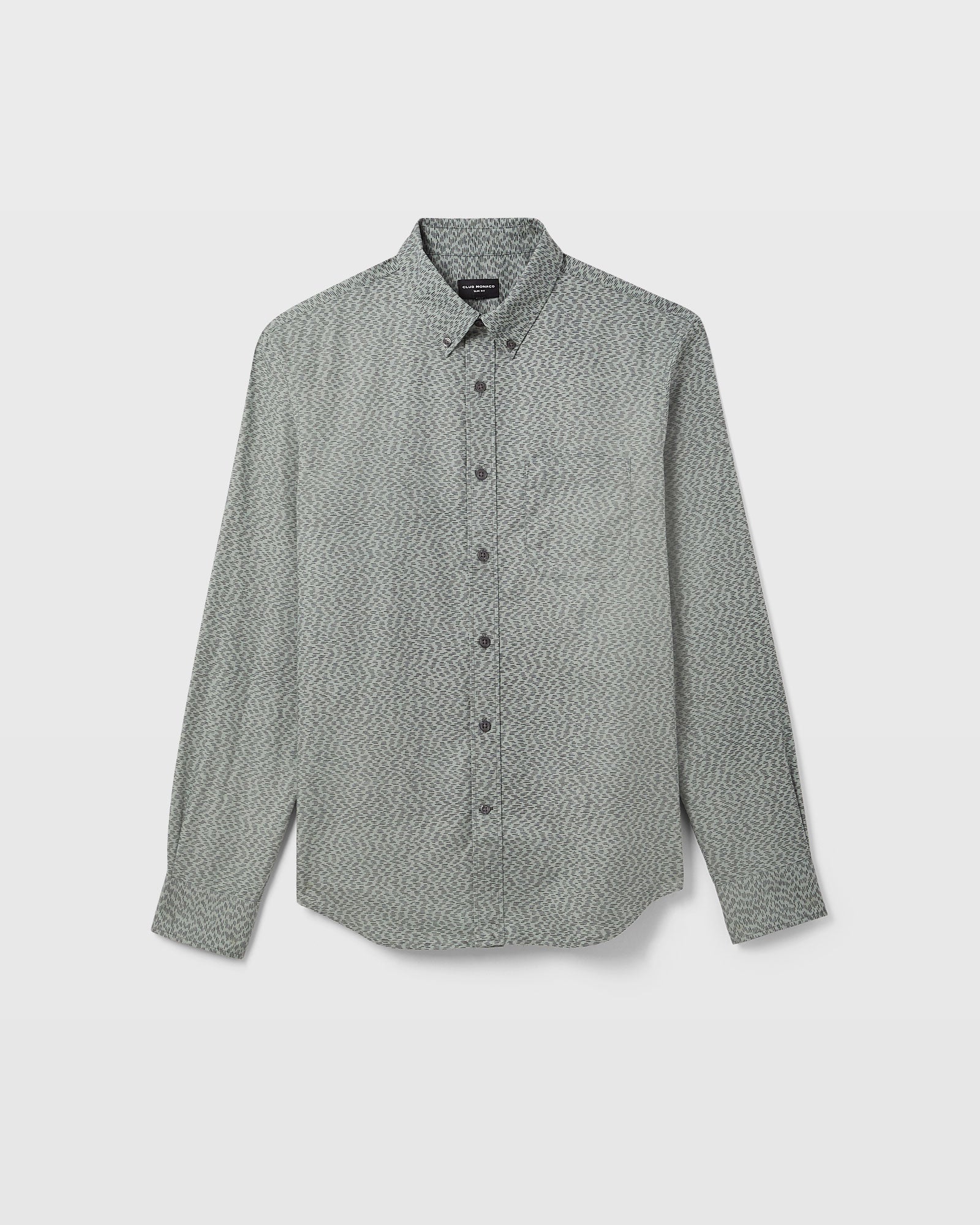 CLUB MONACO - Long-Sleeve Textured Print Poplin Shirt - Multi