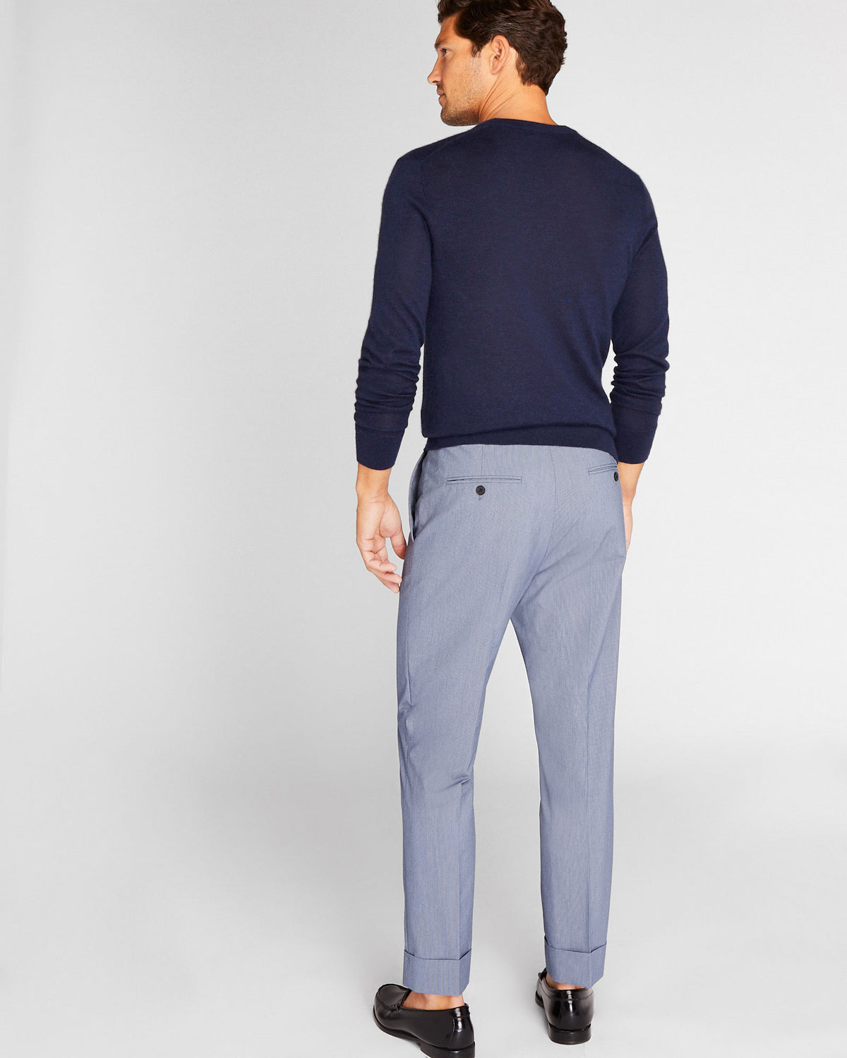 Club Monaco - Drainpipe Textured Pant - Blue Mix
